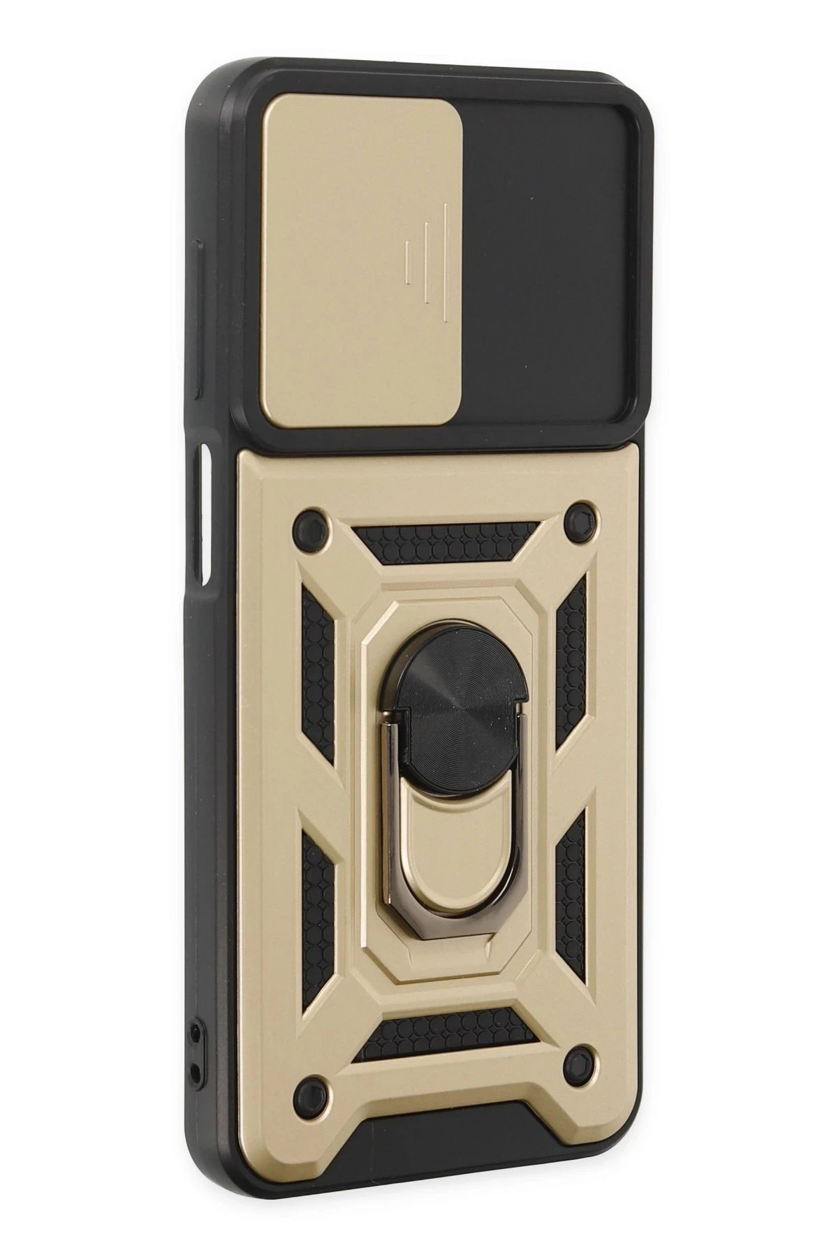 Newface Samsung Galaxy A04S Kılıf Pars Lens Yüzüklü Silikon - Gold