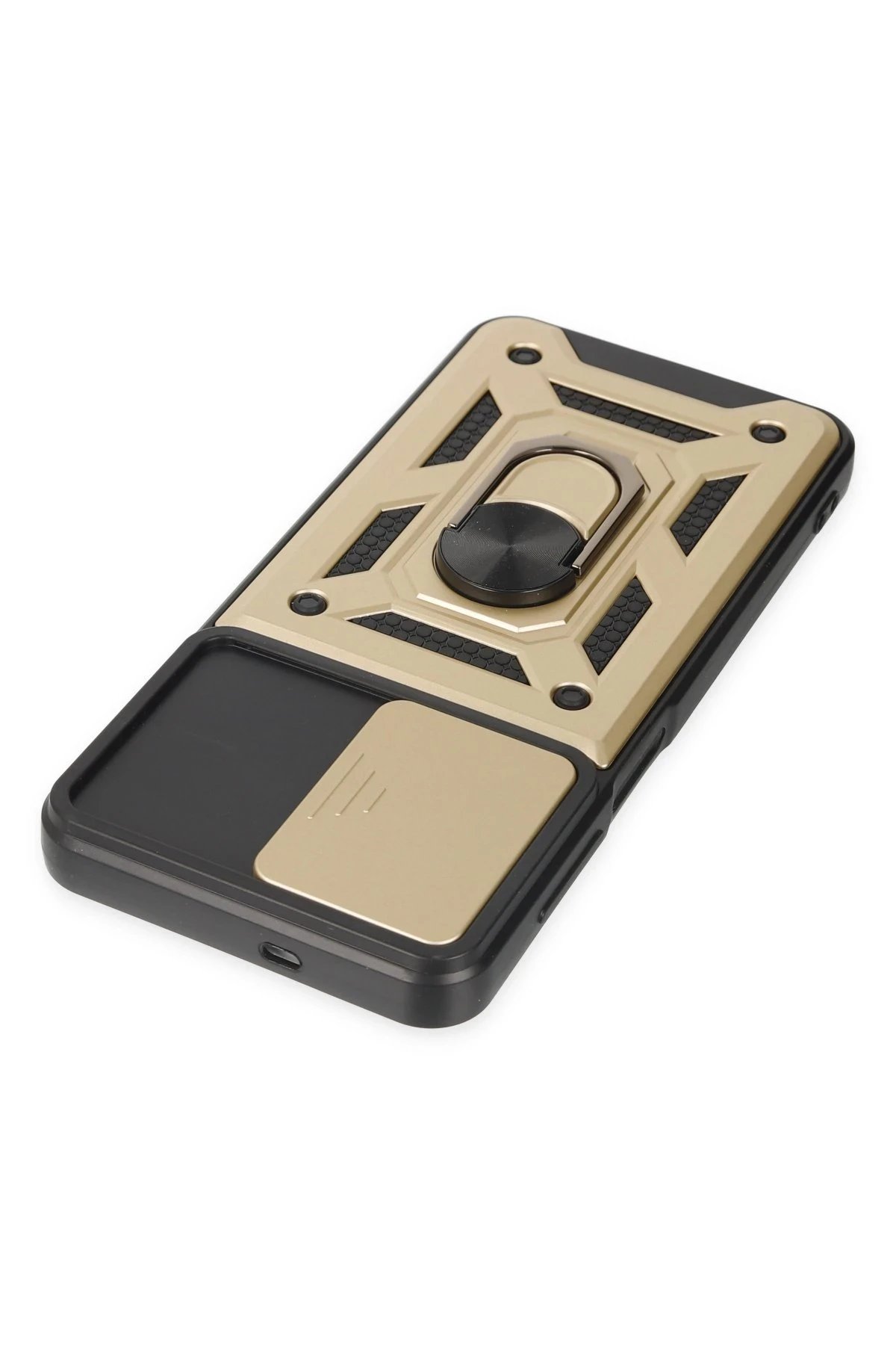 Newface Samsung Galaxy A04S Kılıf Pars Lens Yüzüklü Silikon - Gold