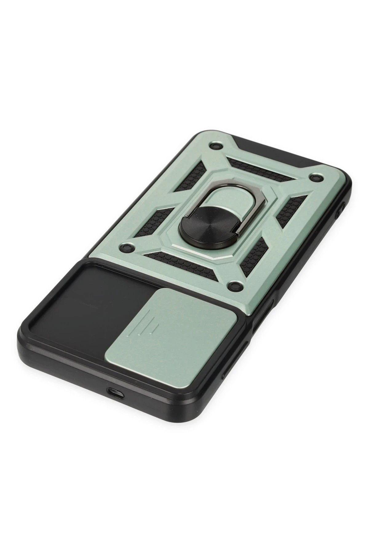 Newface Samsung Galaxy A04S Kılıf Pars Lens Yüzüklü Silikon - Yeşil