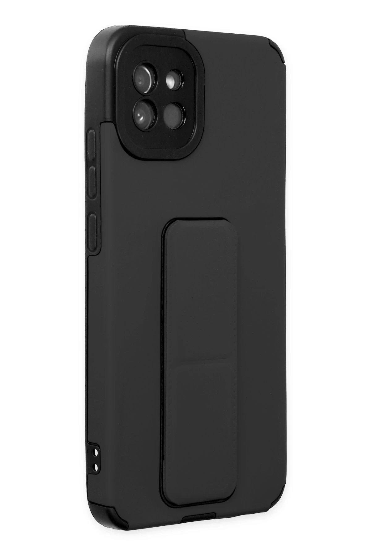 Newface Samsung Galaxy A03 Kılıf Mega Standlı Silikon - Siyah