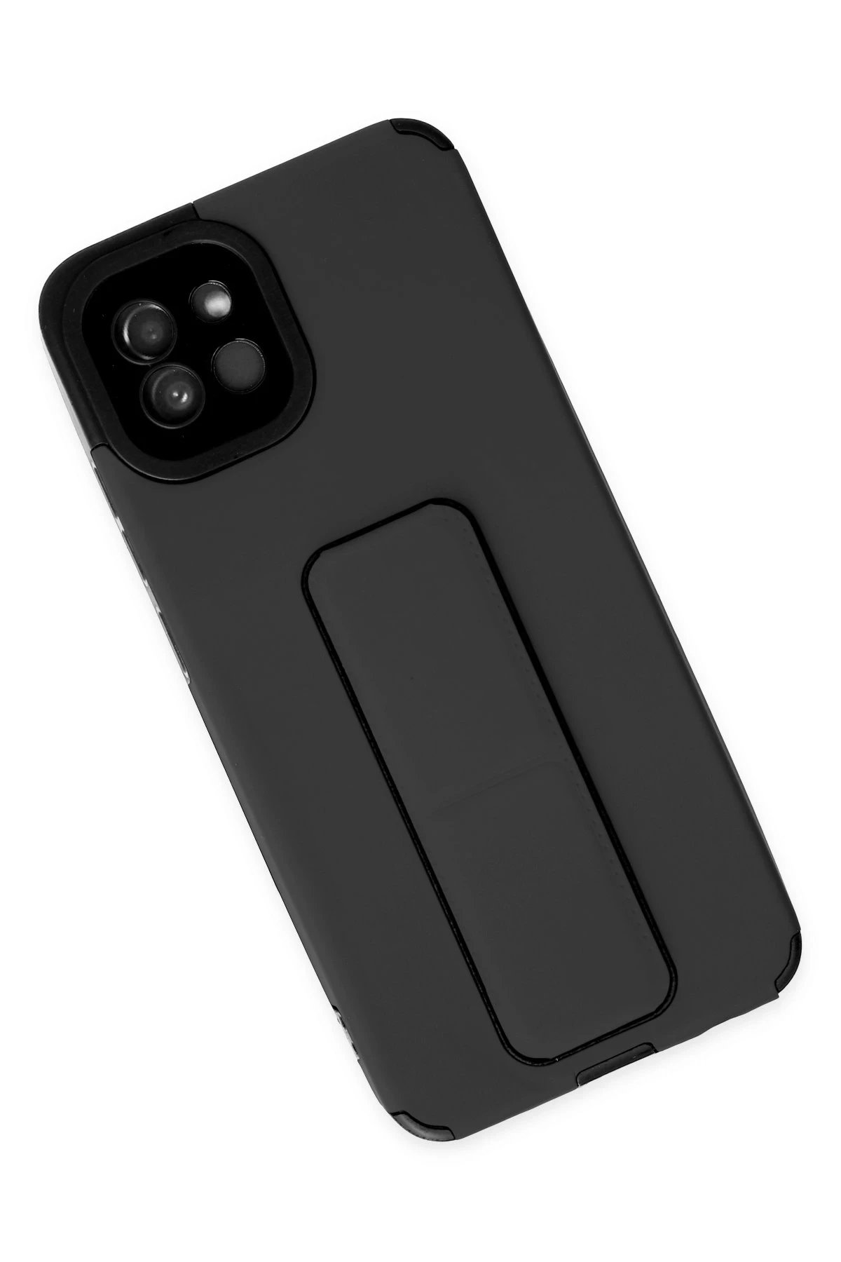 Newface Samsung Galaxy A03 Kılıf Mega Standlı Silikon - Siyah