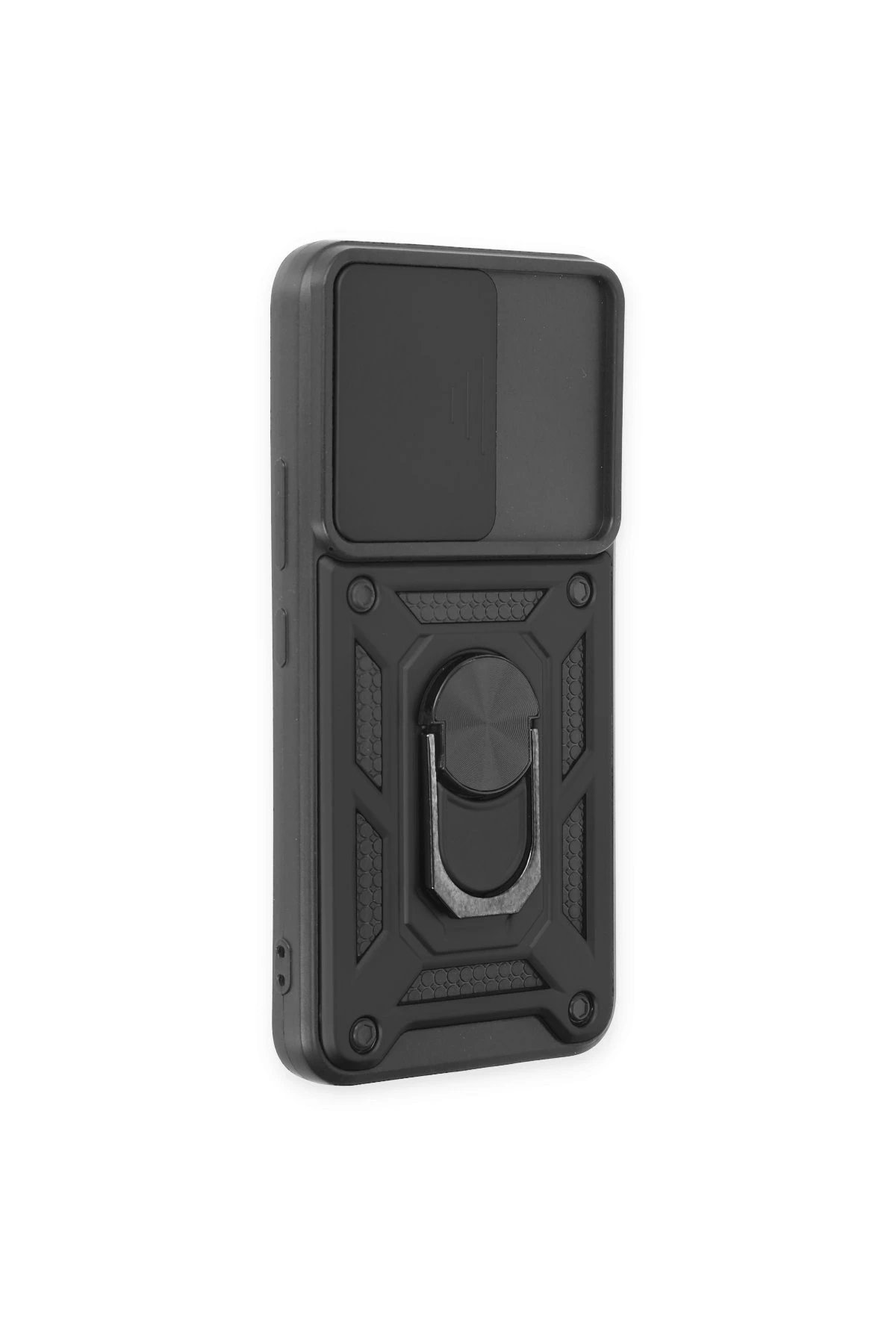 Newface Samsung Galaxy S23 Kılıf Pars Lens Yüzüklü Silikon - Siyah