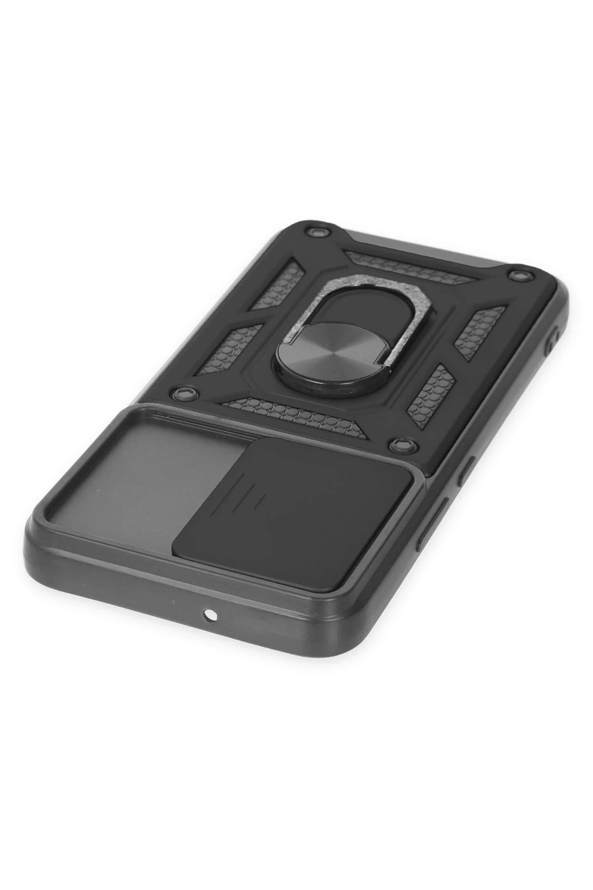 Newface Samsung Galaxy S23 Kılıf Pars Lens Yüzüklü Silikon - Siyah