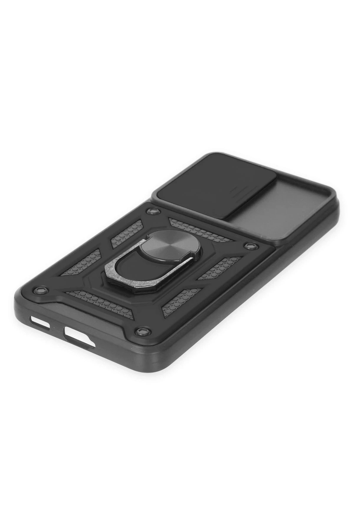 Newface Samsung Galaxy S23 Kılıf Pars Lens Yüzüklü Silikon - Siyah