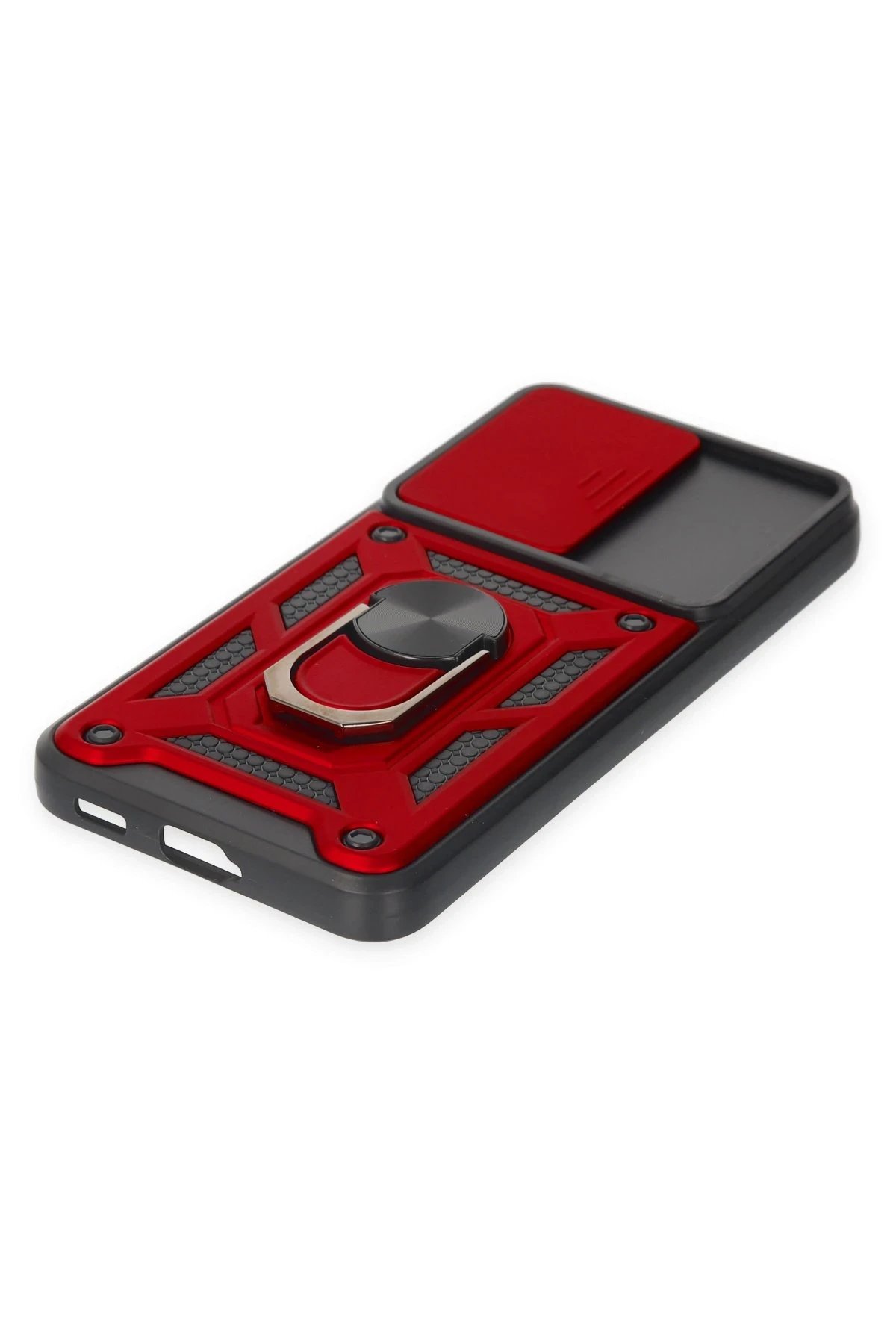 Newface Samsung Galaxy S23 Kılıf Pars Lens Yüzüklü Silikon - Kırmızı