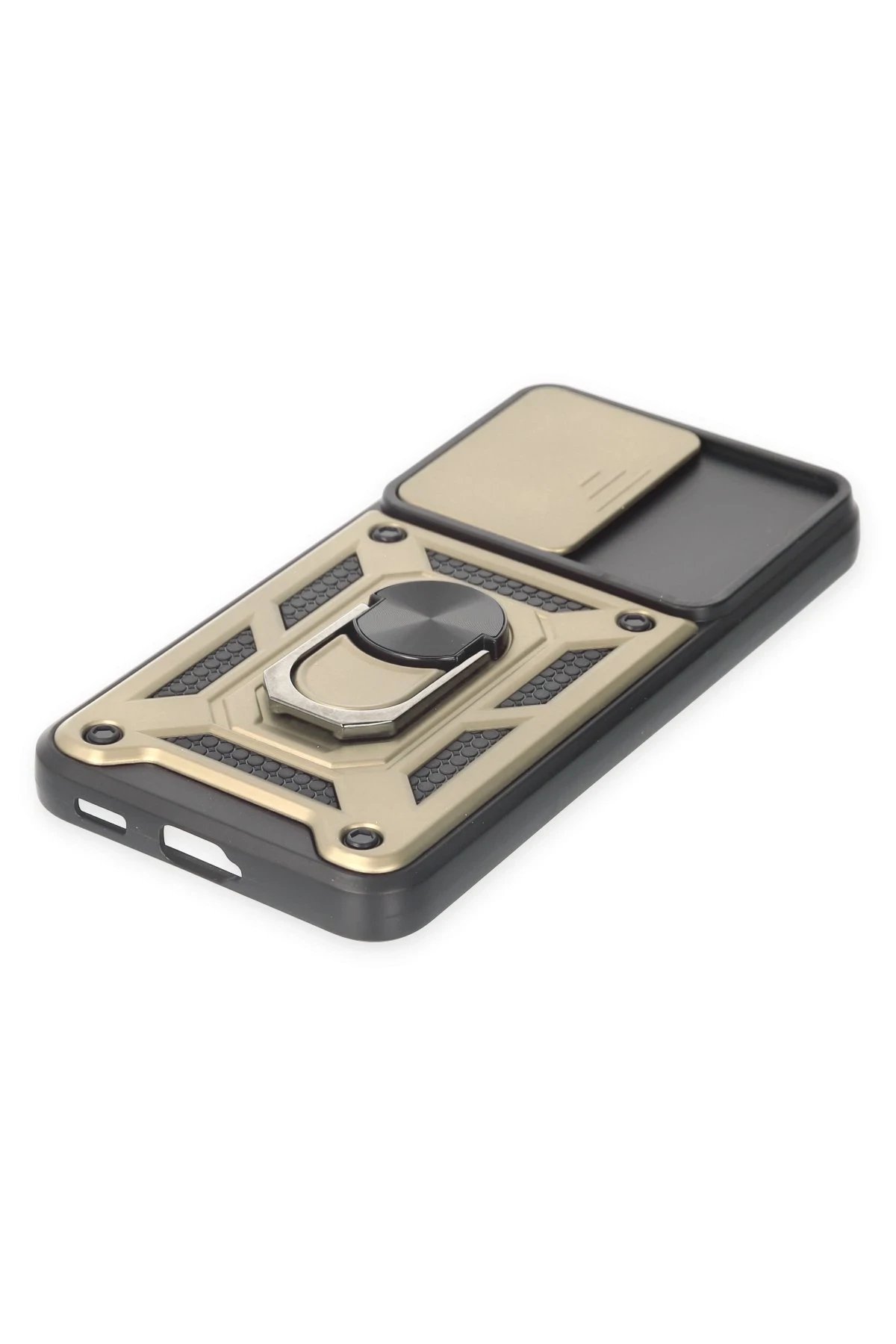 Newface Samsung Galaxy S23 Kılıf Pars Lens Yüzüklü Silikon - Gold