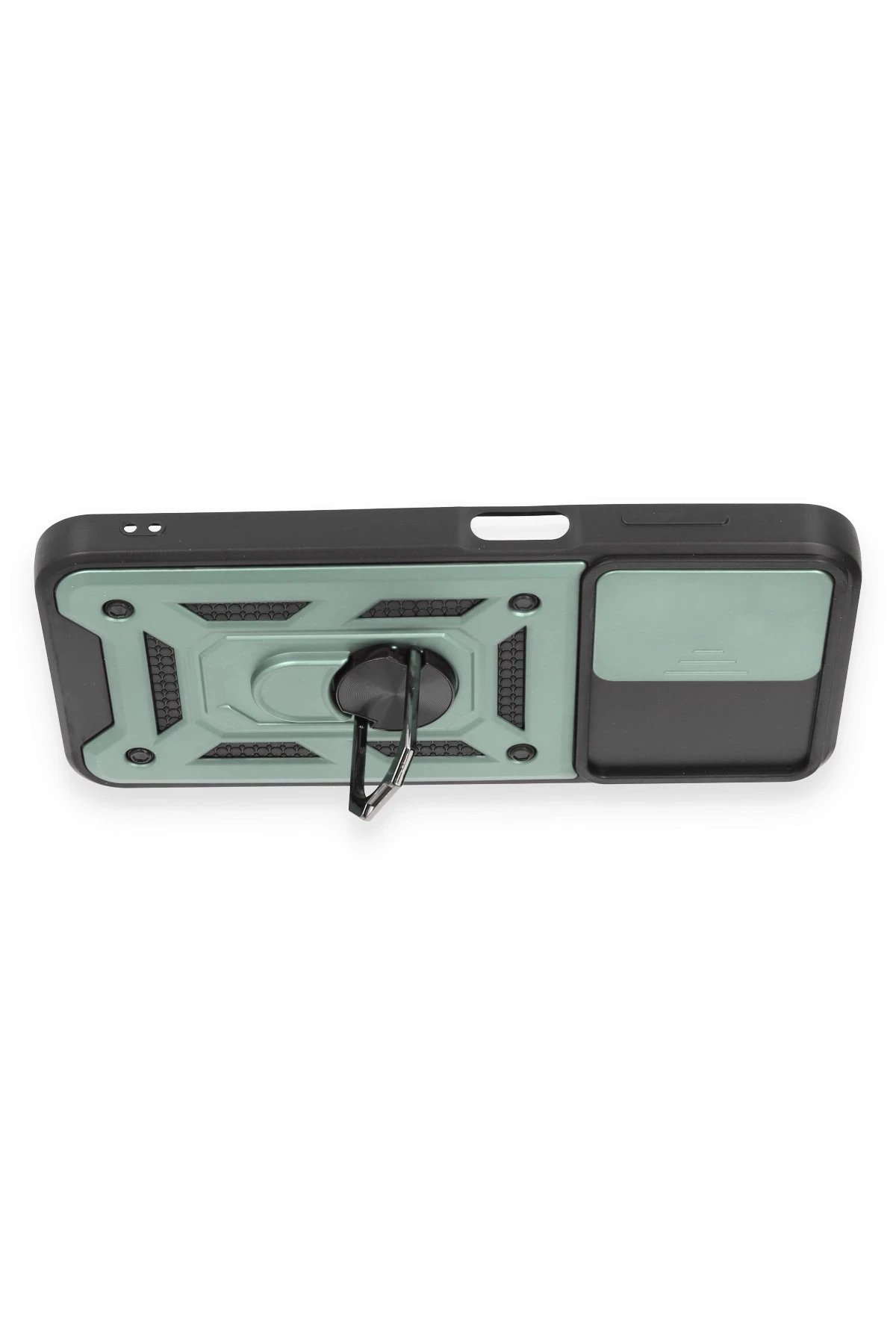 Newface Samsung Galaxy M14 5G Kılıf Pars Lens Yüzüklü Silikon - Yeşil