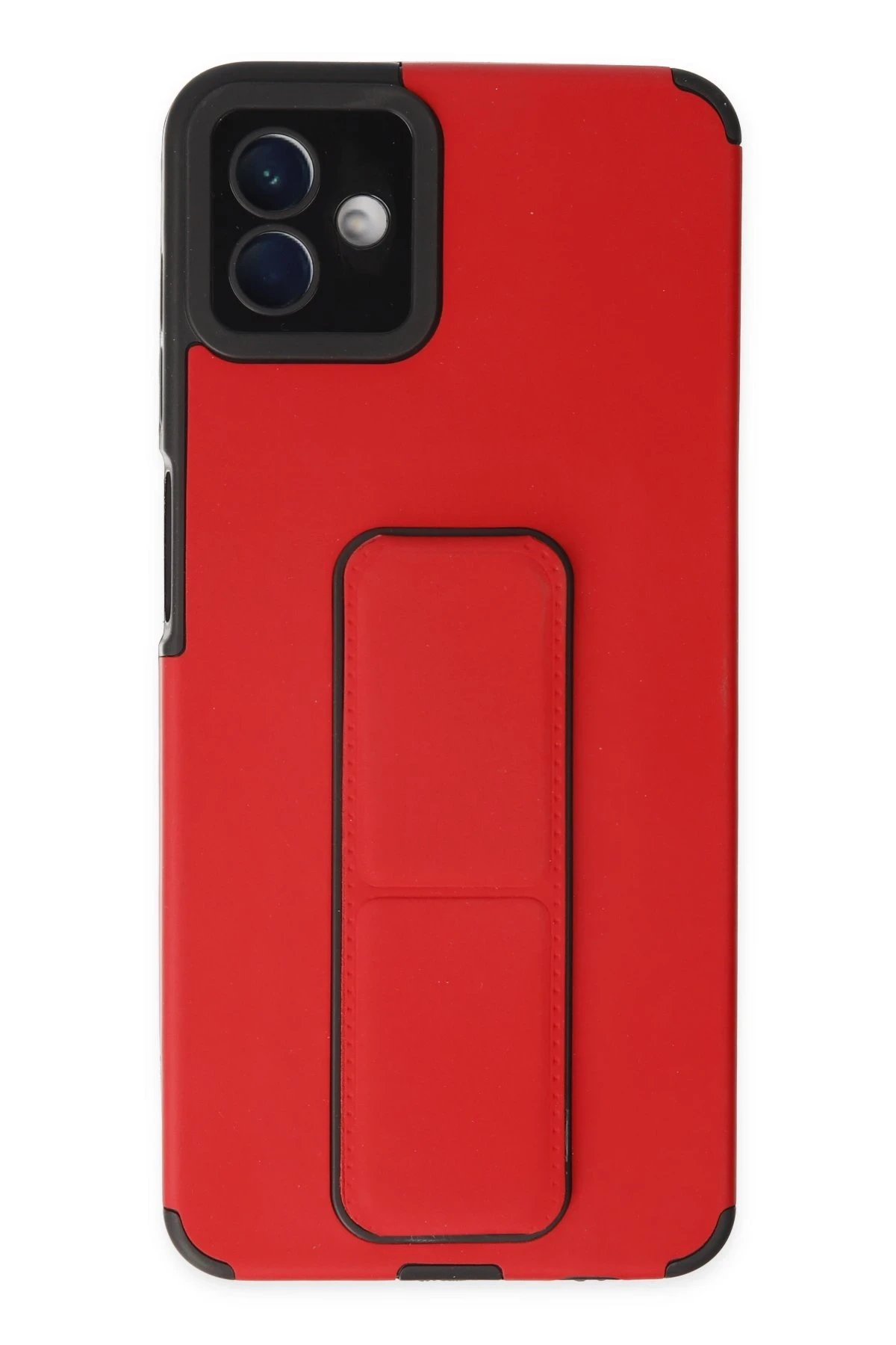 Newface Samsung Galaxy A04 Kılıf Mega Standlı Silikon - Kırmızı