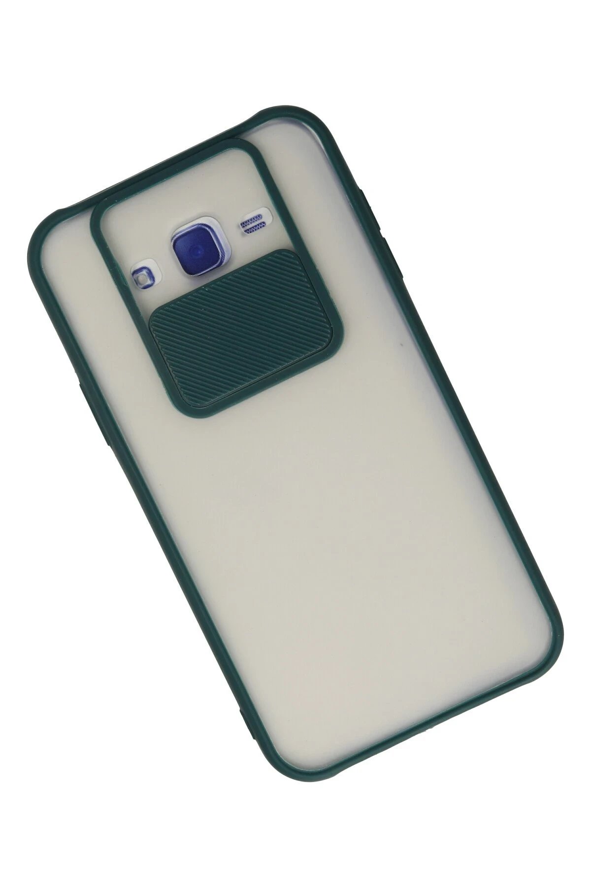 Newface Samsung Galaxy J7 Kılıf Palm Buzlu Kamera Sürgülü Silikon - Yeşil