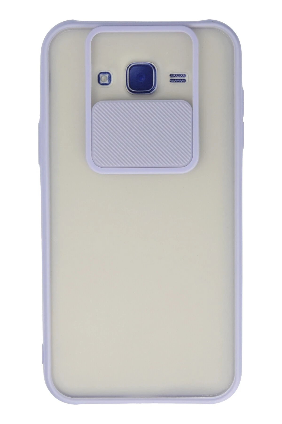 Newface Samsung Galaxy J7 Kılıf Palm Buzlu Kamera Sürgülü Silikon - Lila