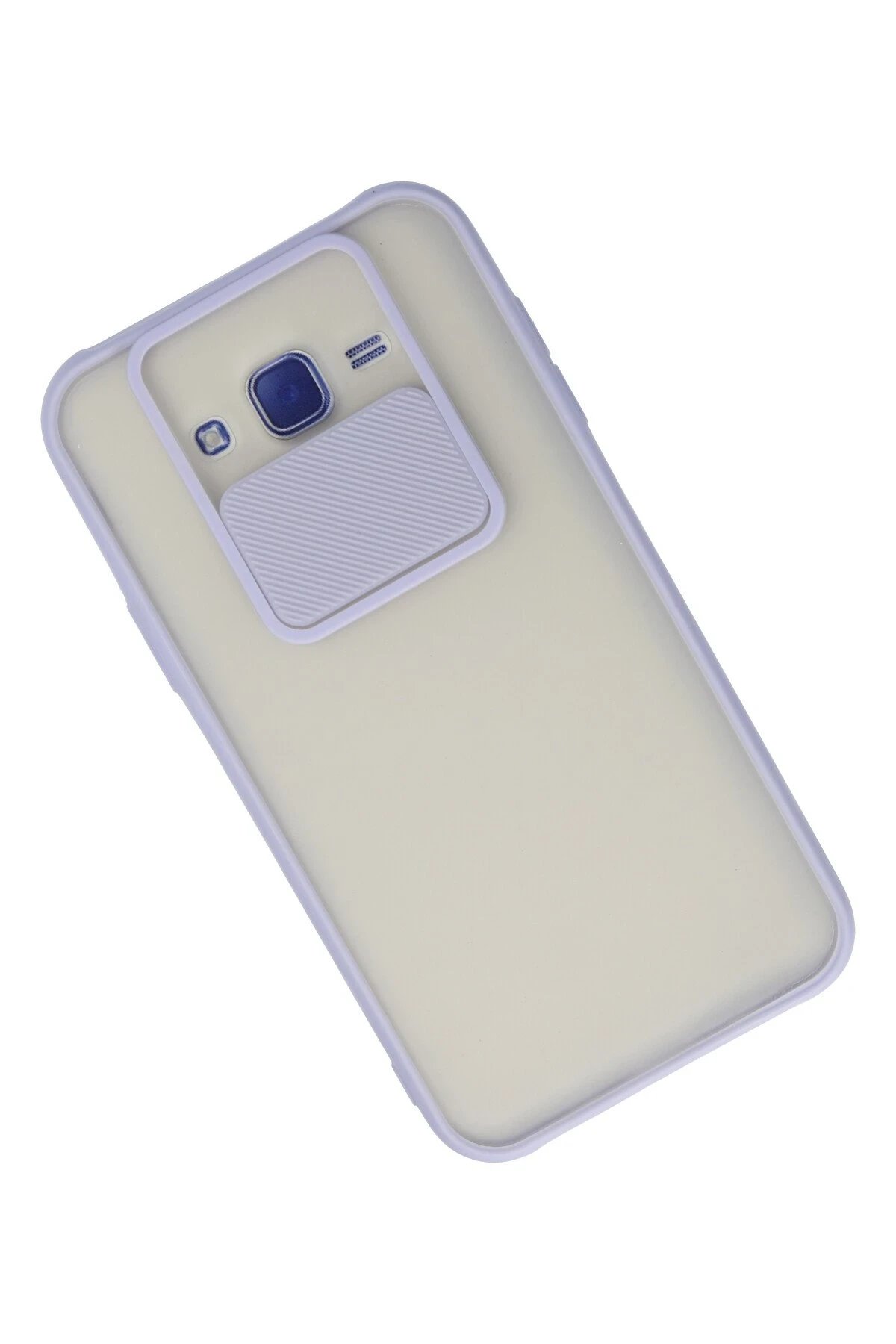 Newface Samsung Galaxy J7 Kılıf Palm Buzlu Kamera Sürgülü Silikon - Lila