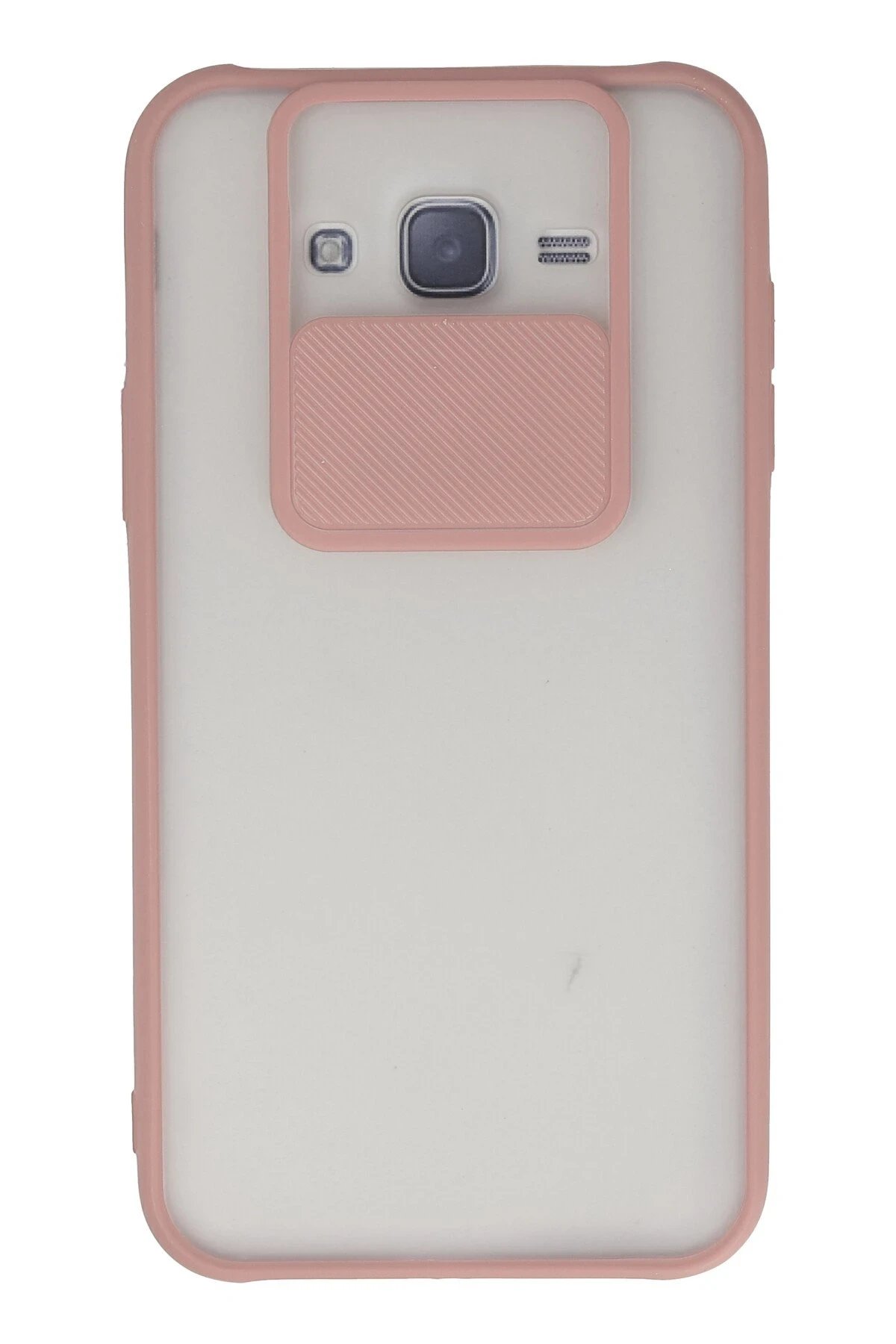 Newface Samsung Galaxy J7 Kılıf Palm Buzlu Kamera Sürgülü Silikon - Pembe