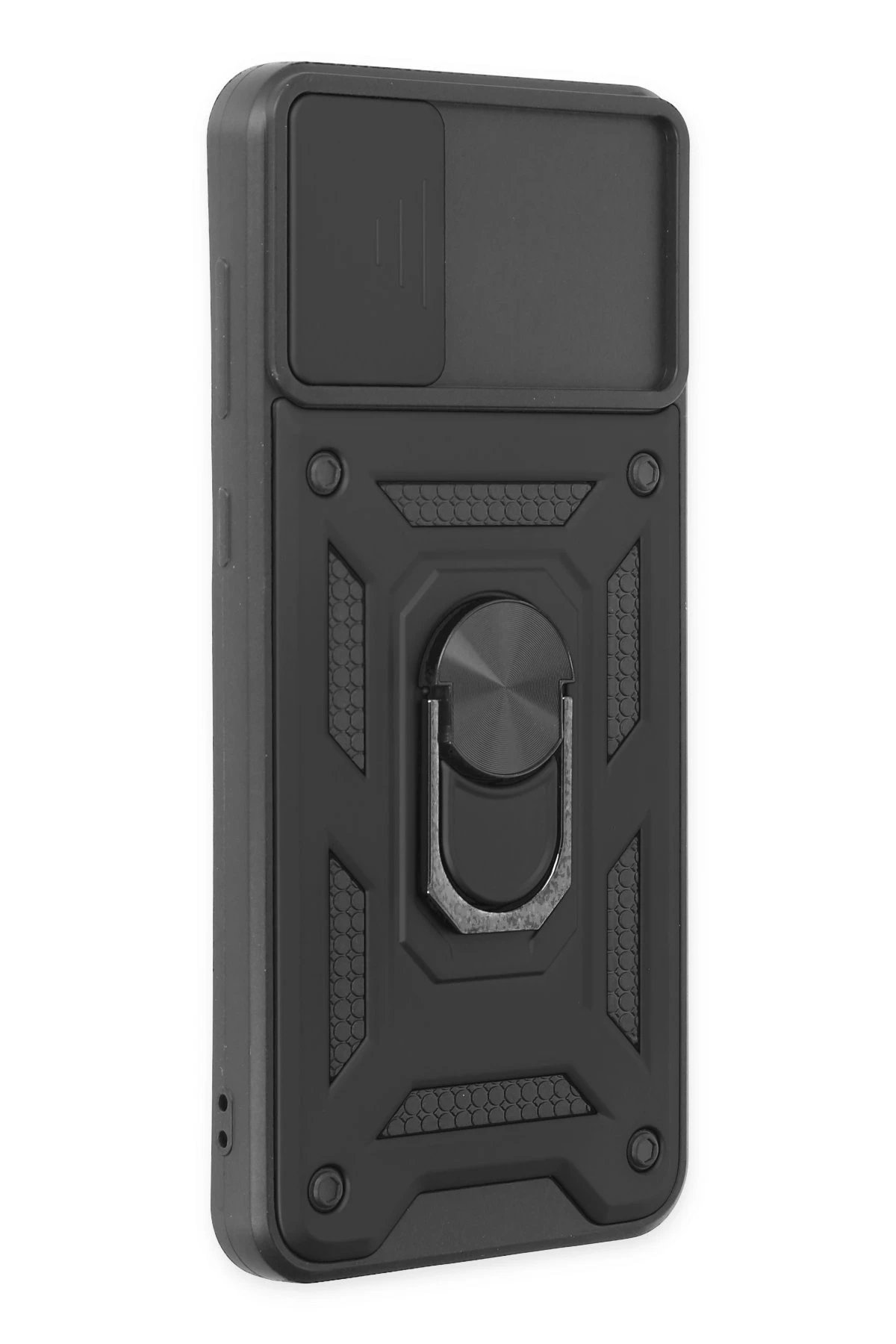 Newface Samsung Galaxy A04 Kılıf Pars Lens Yüzüklü Silikon - Siyah