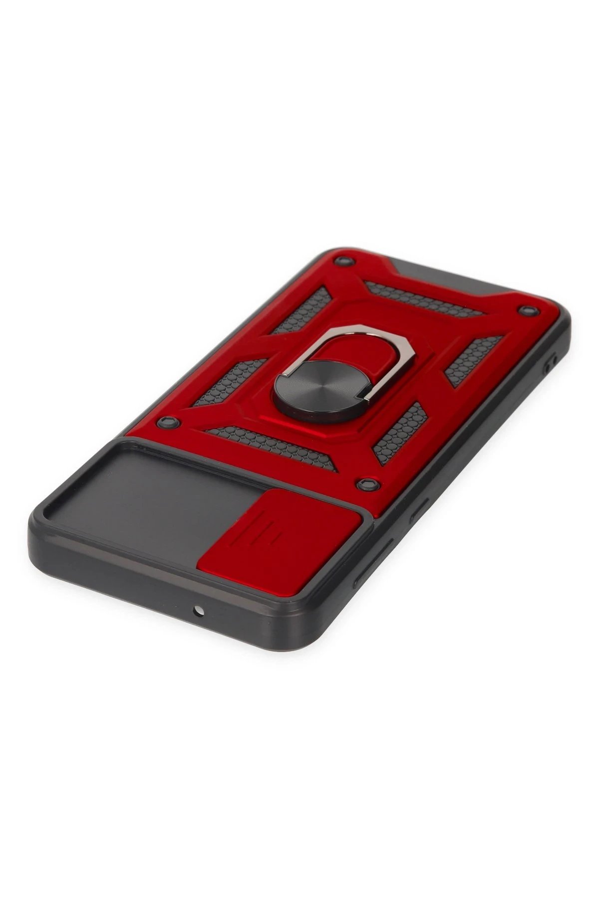 Newface Samsung Galaxy A04 Kılıf Pars Lens Yüzüklü Silikon - Kırmızı