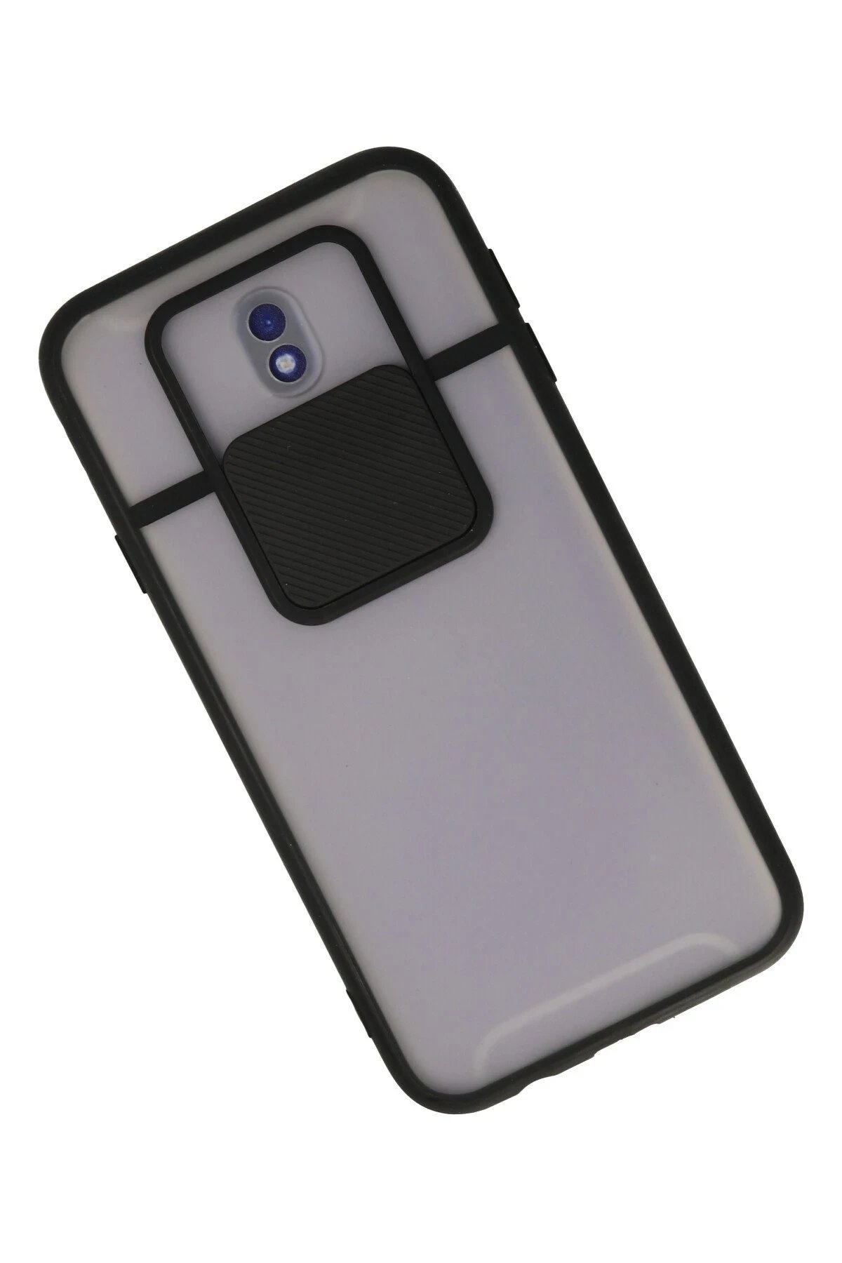 Newface Samsung Galaxy J7 Pro / J730 Kılıf Palm Buzlu Kamera Sürgülü Silikon - Siyah