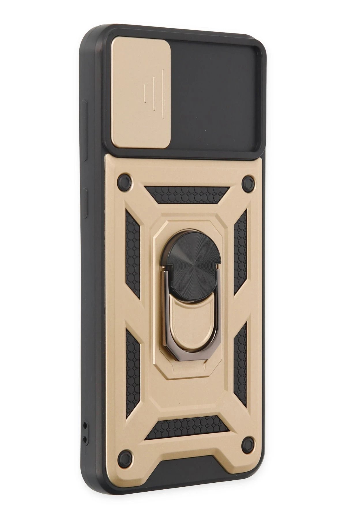 Newface Samsung Galaxy A04 Kılıf Pars Lens Yüzüklü Silikon - Gold