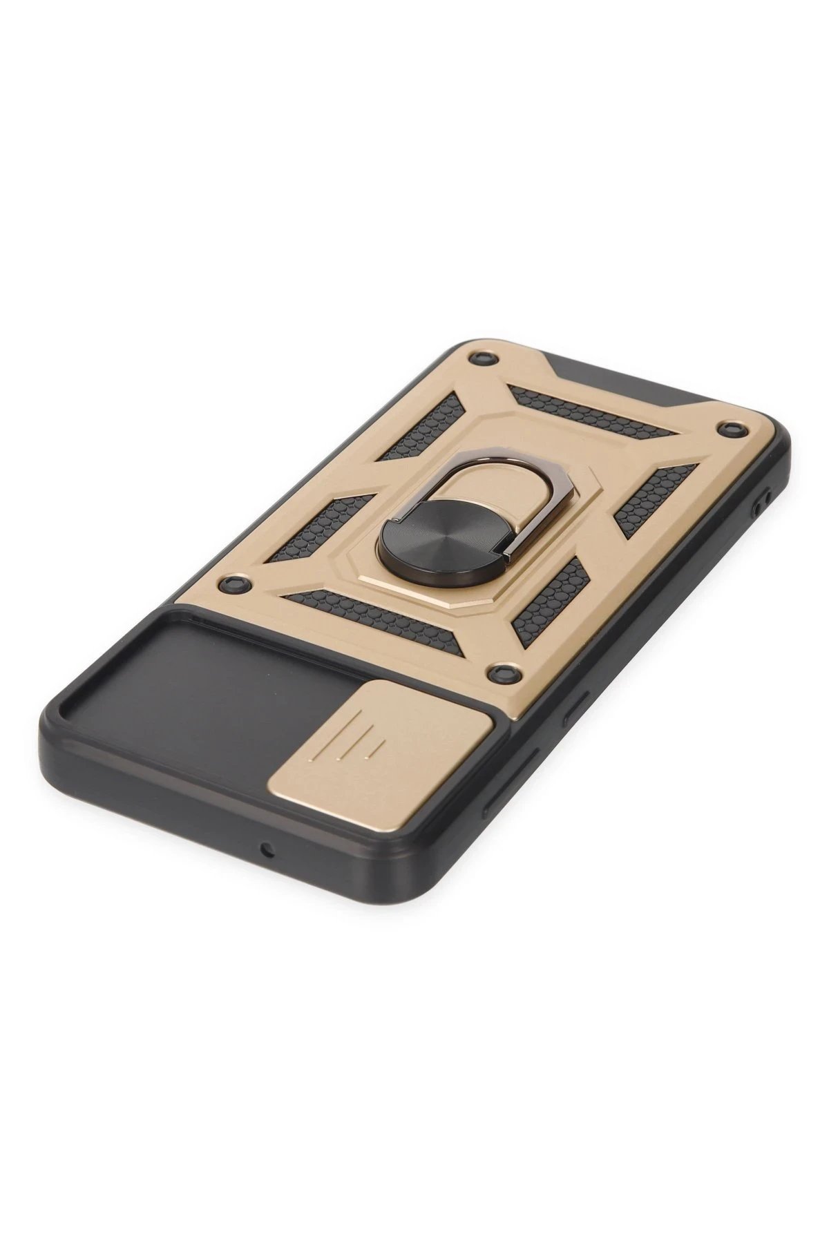 Newface Samsung Galaxy A04 Kılıf Pars Lens Yüzüklü Silikon - Gold