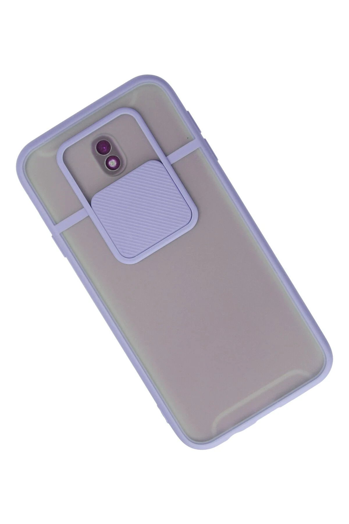 Newface Samsung Galaxy J7 Pro / J730 Kılıf Palm Buzlu Kamera Sürgülü Silikon - Lila