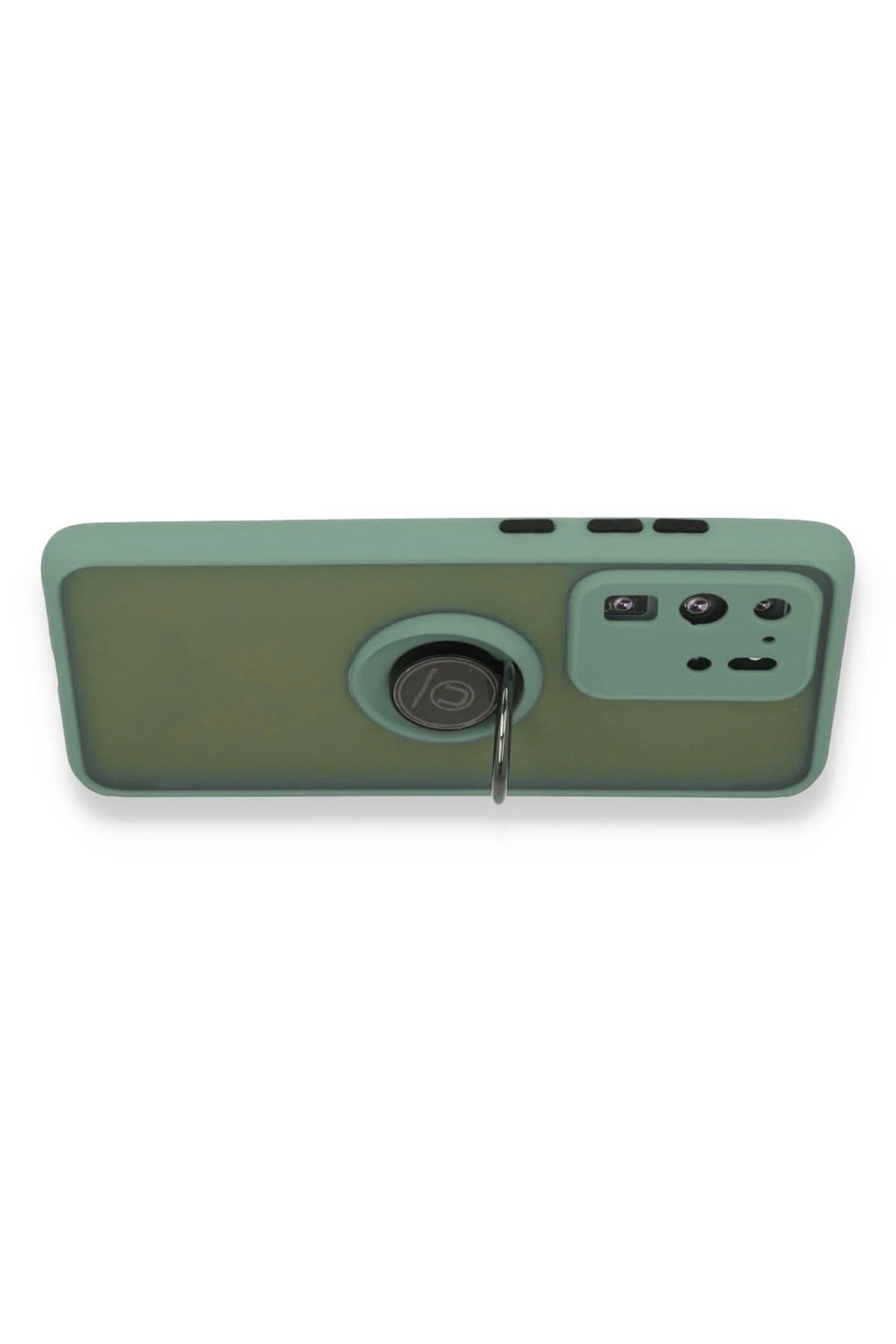 Newface Samsung Galaxy S20 Ultra Kılıf Montreal Yüzüklü Silikon Kapak - Yeşil