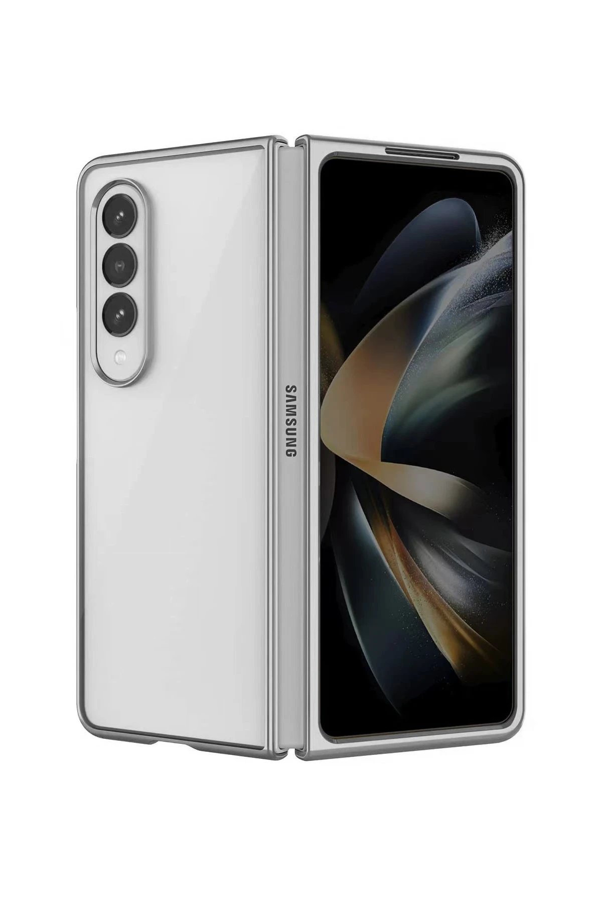 Newface Samsung Galaxy Z Fold 4 Kılıf Fold Element Kapak - Gümüş
