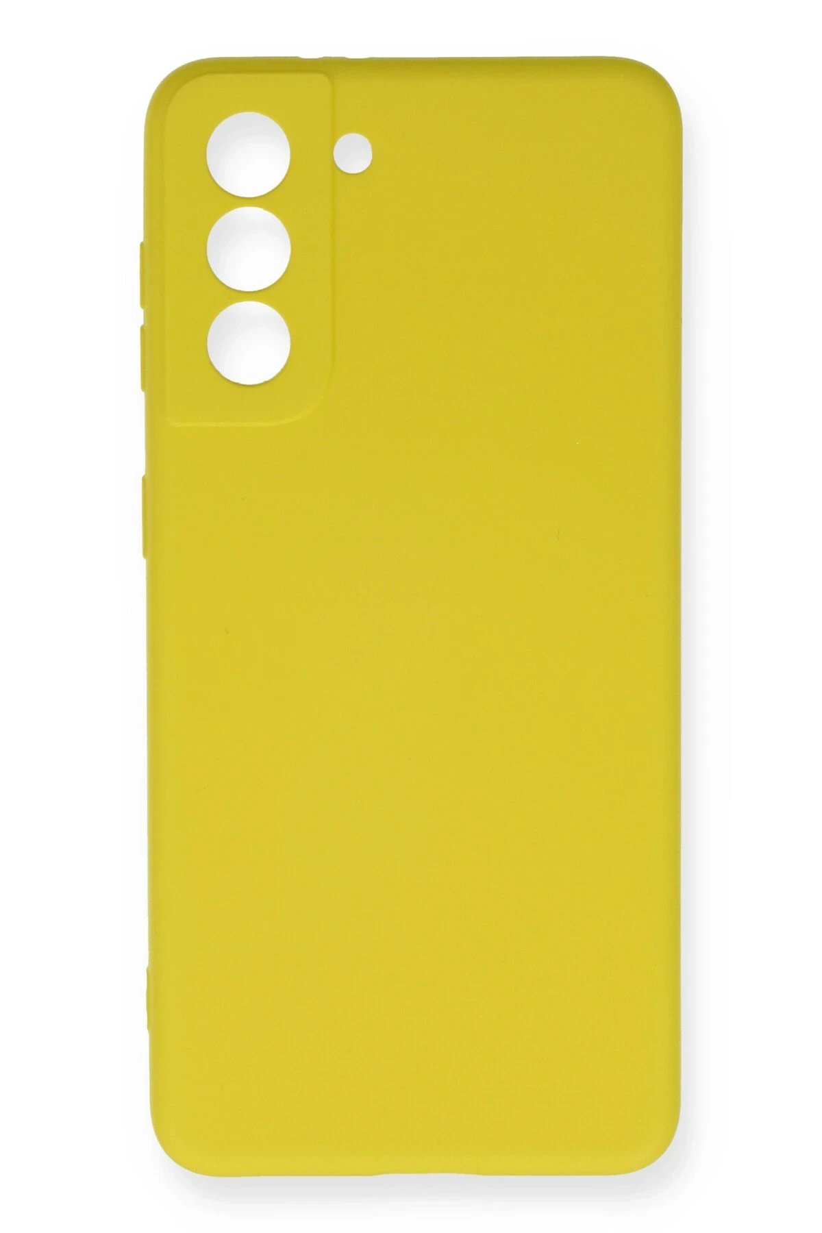 Newface Samsung Galaxy S21 FE Kılıf Nano içi Kadife Silikon - Sarı