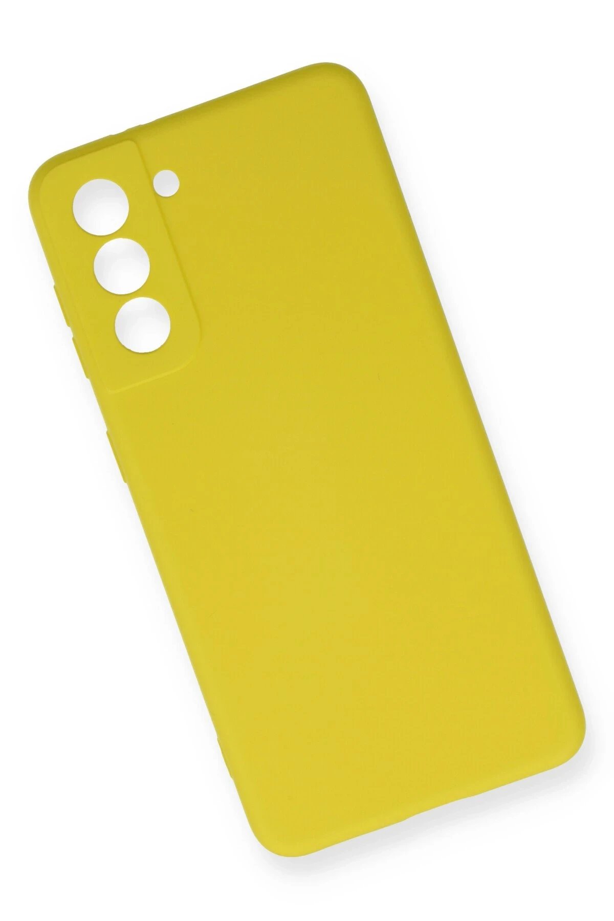 Newface Samsung Galaxy S21 FE Kılıf Nano içi Kadife Silikon - Sarı