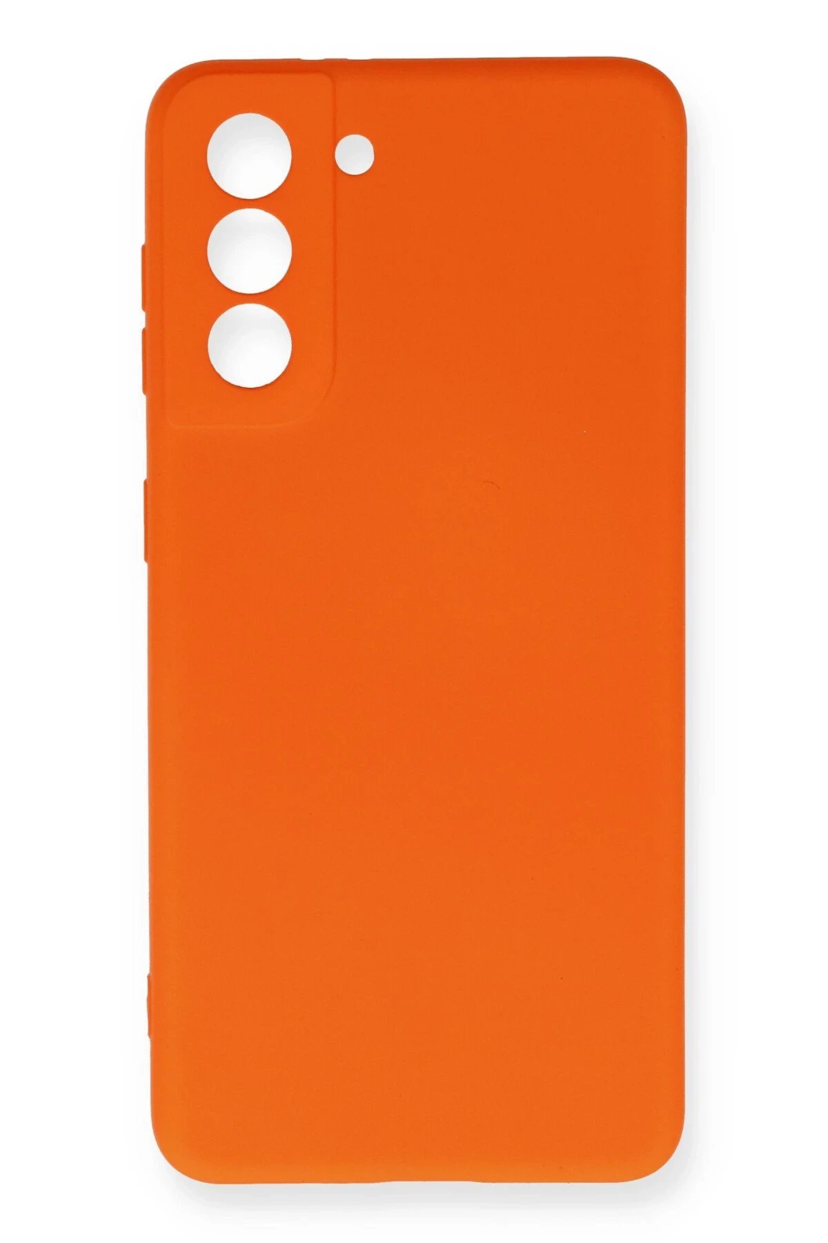 Newface Samsung Galaxy S21 FE Kılıf Nano içi Kadife Silikon - Turuncu