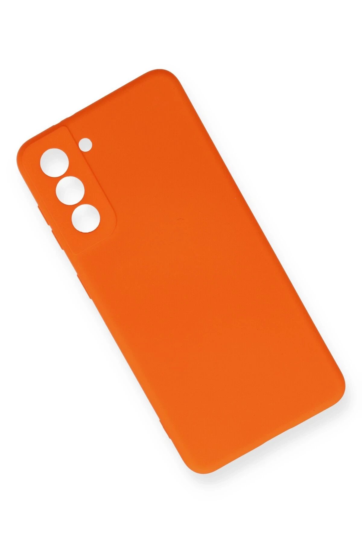 Newface Samsung Galaxy S21 FE Kılıf Nano içi Kadife Silikon - Turuncu