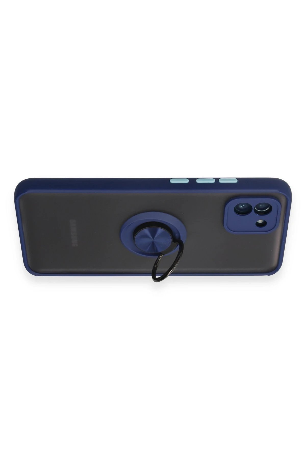 Newface Samsung Galaxy A03 Kılıf Montreal Yüzüklü Silikon Kapak - Lacivert