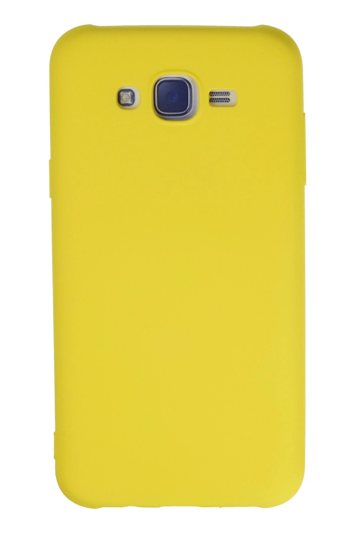 Newface Samsung Galaxy J7 Kılıf Nano içi Kadife Silikon - Sarı