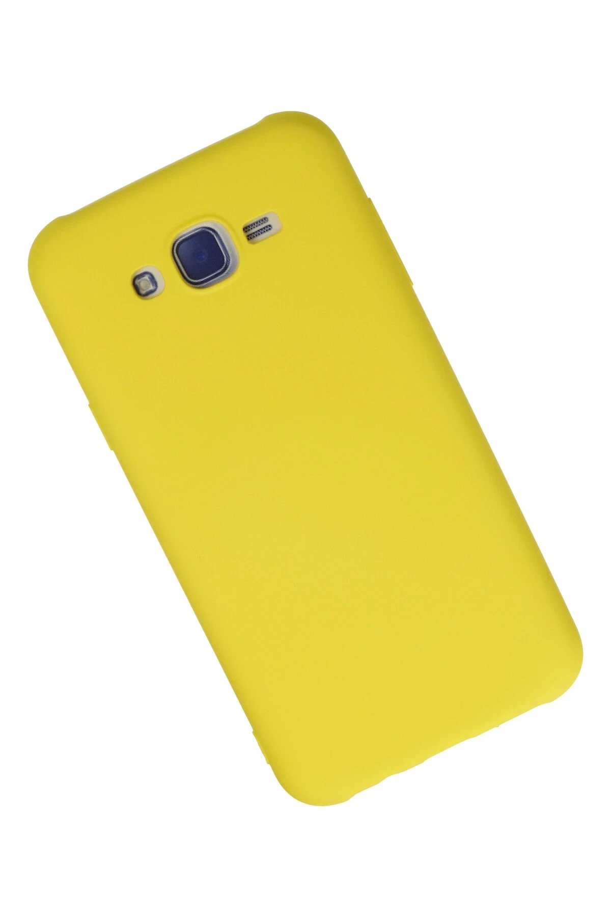 Newface Samsung Galaxy J7 Kılıf Nano içi Kadife Silikon - Sarı