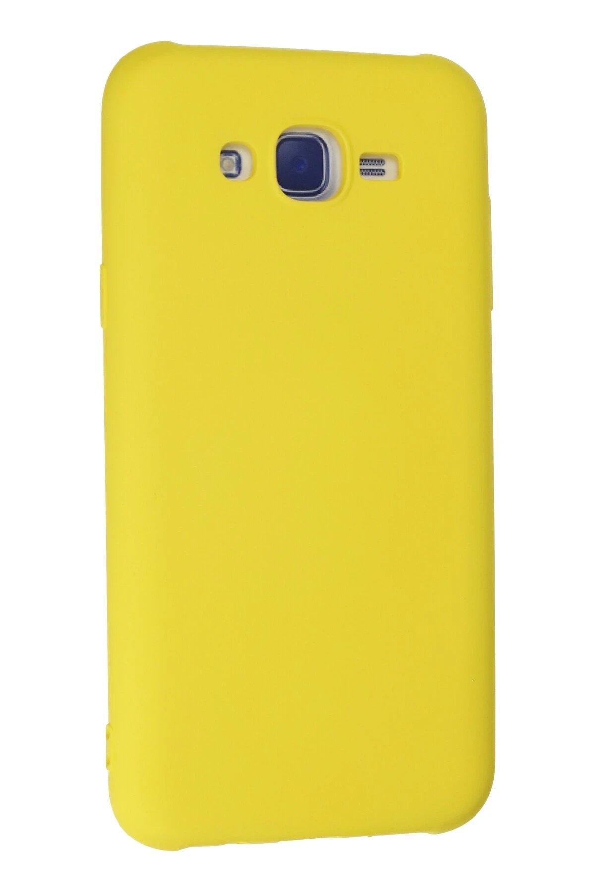 Newface Samsung Galaxy J7 Kılıf Nano içi Kadife Silikon - Sarı