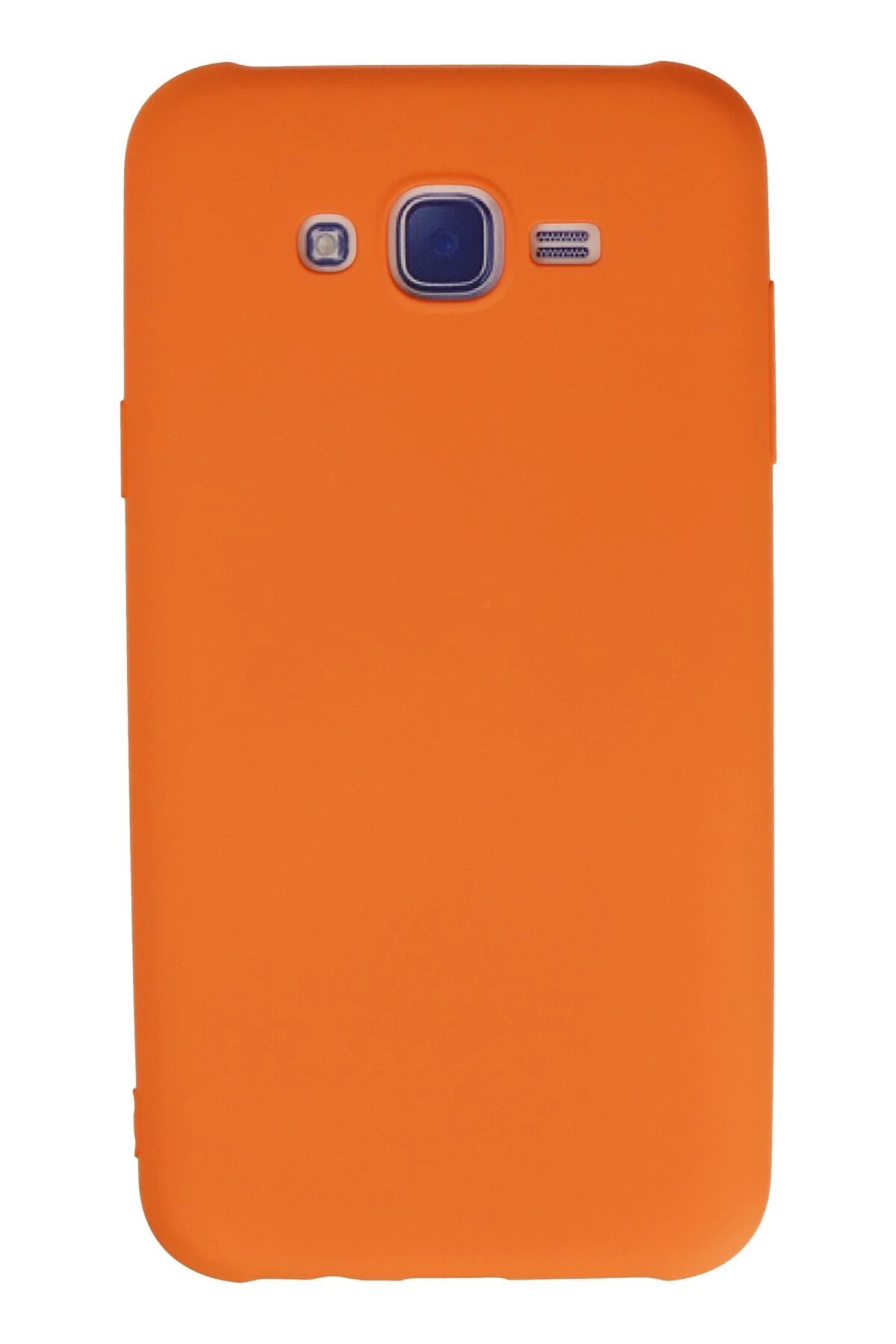 Newface Samsung Galaxy J7 Kılıf Nano içi Kadife Silikon - Turuncu