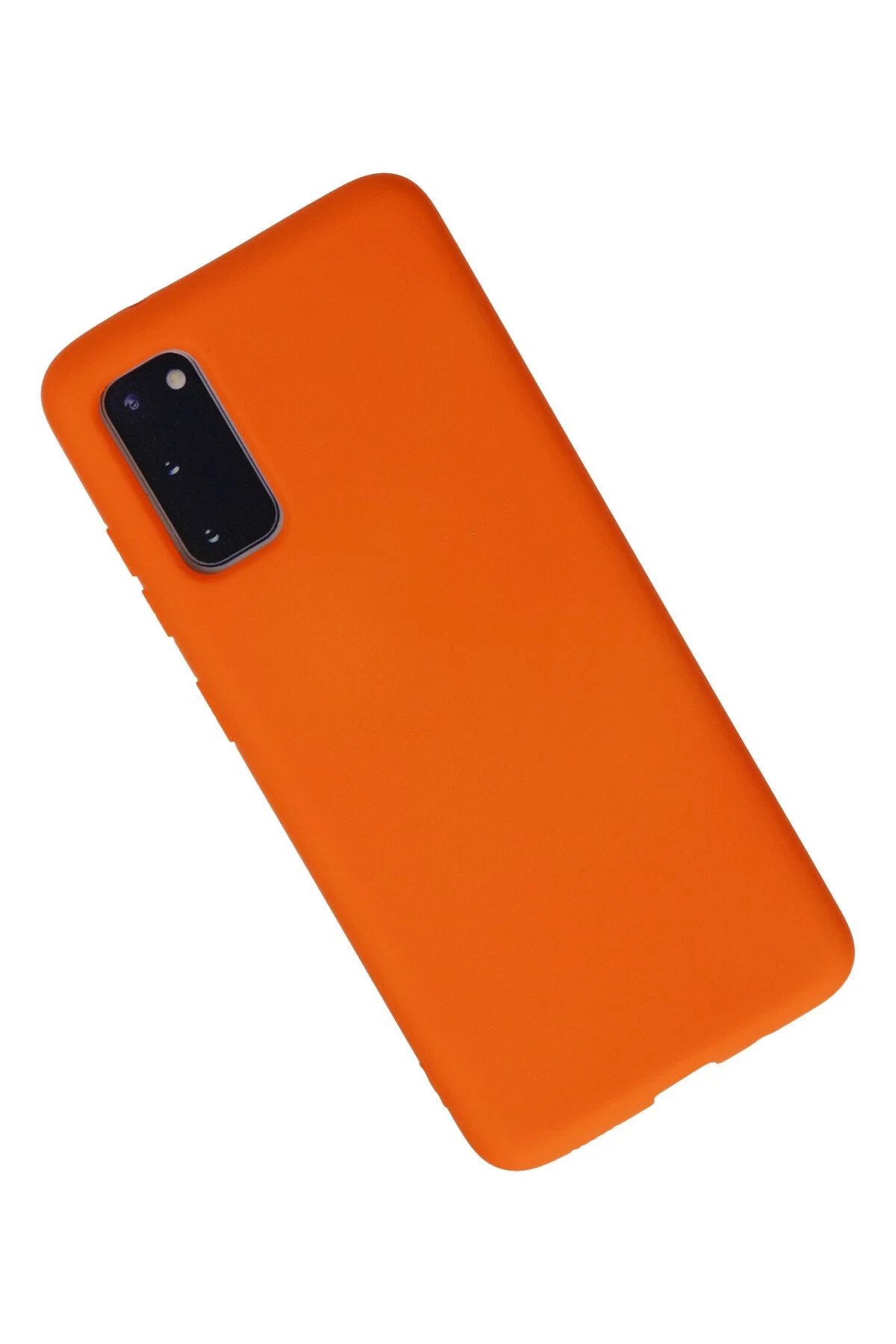 Newface Samsung Galaxy S20 Kılıf Nano içi Kadife Silikon - Turuncu