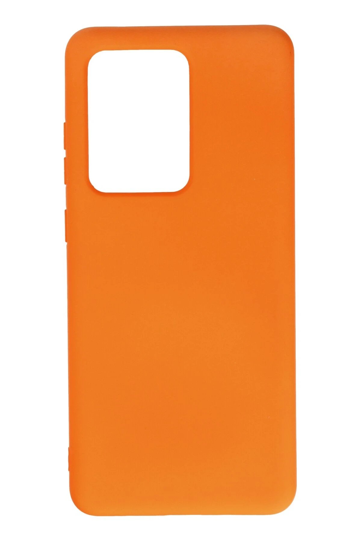 Newface Samsung Galaxy S20 Ultra Kılıf Nano içi Kadife Silikon - Turuncu