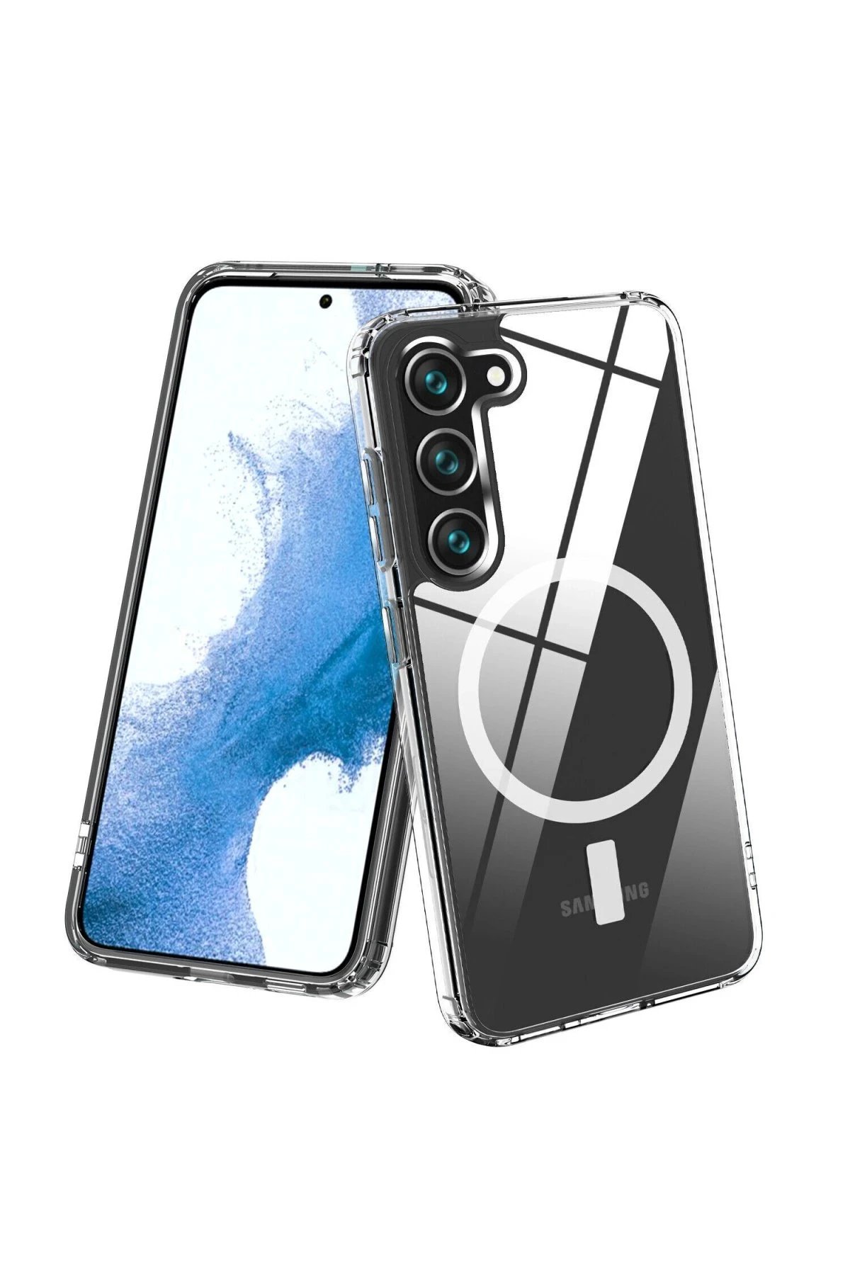 Newface Samsung Galaxy S23 Plus Kılıf Magneticsafe Şeffaf Silikon - Şeffaf