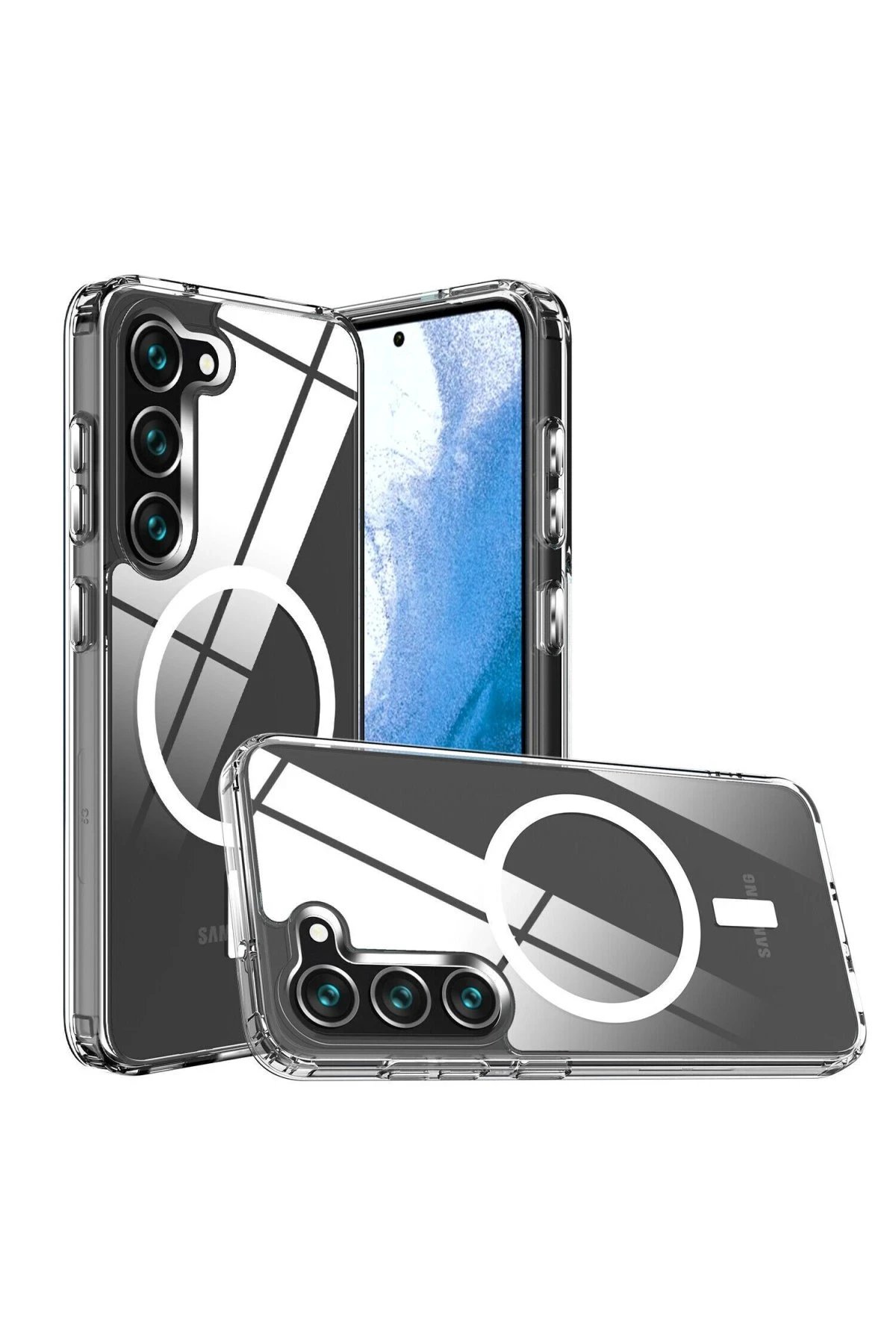 Newface Samsung Galaxy S23 Plus Kılıf Magneticsafe Şeffaf Silikon - Şeffaf