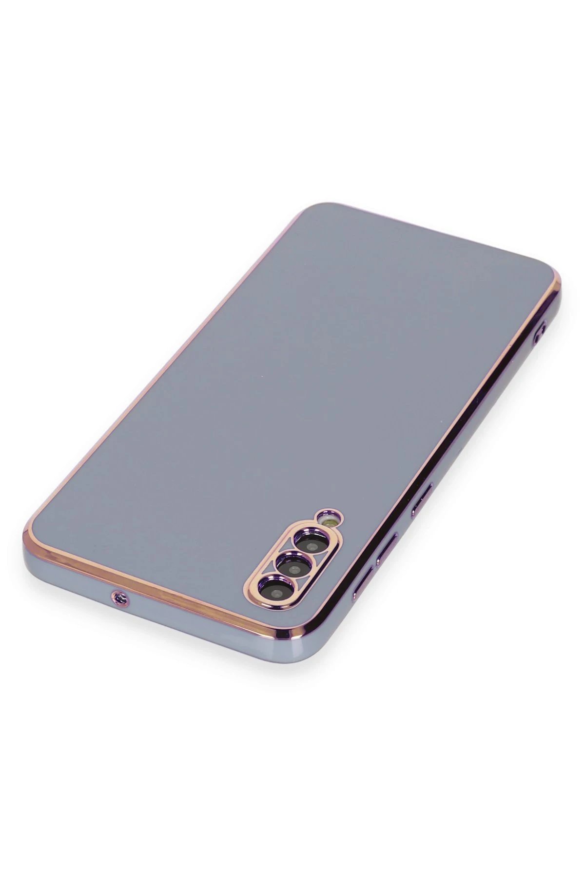 Newface Samsung Galaxy A70 Kılıf Volet Silikon - Mavi