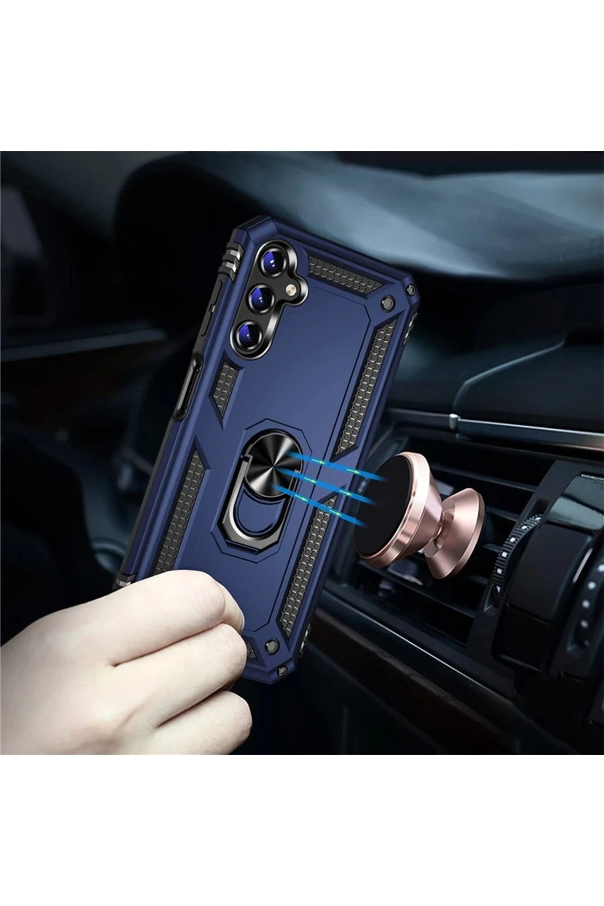 Newface Samsung Galaxy A04S Kılıf Sofya Yüzüklü Silikon Kapak - Kırmızı