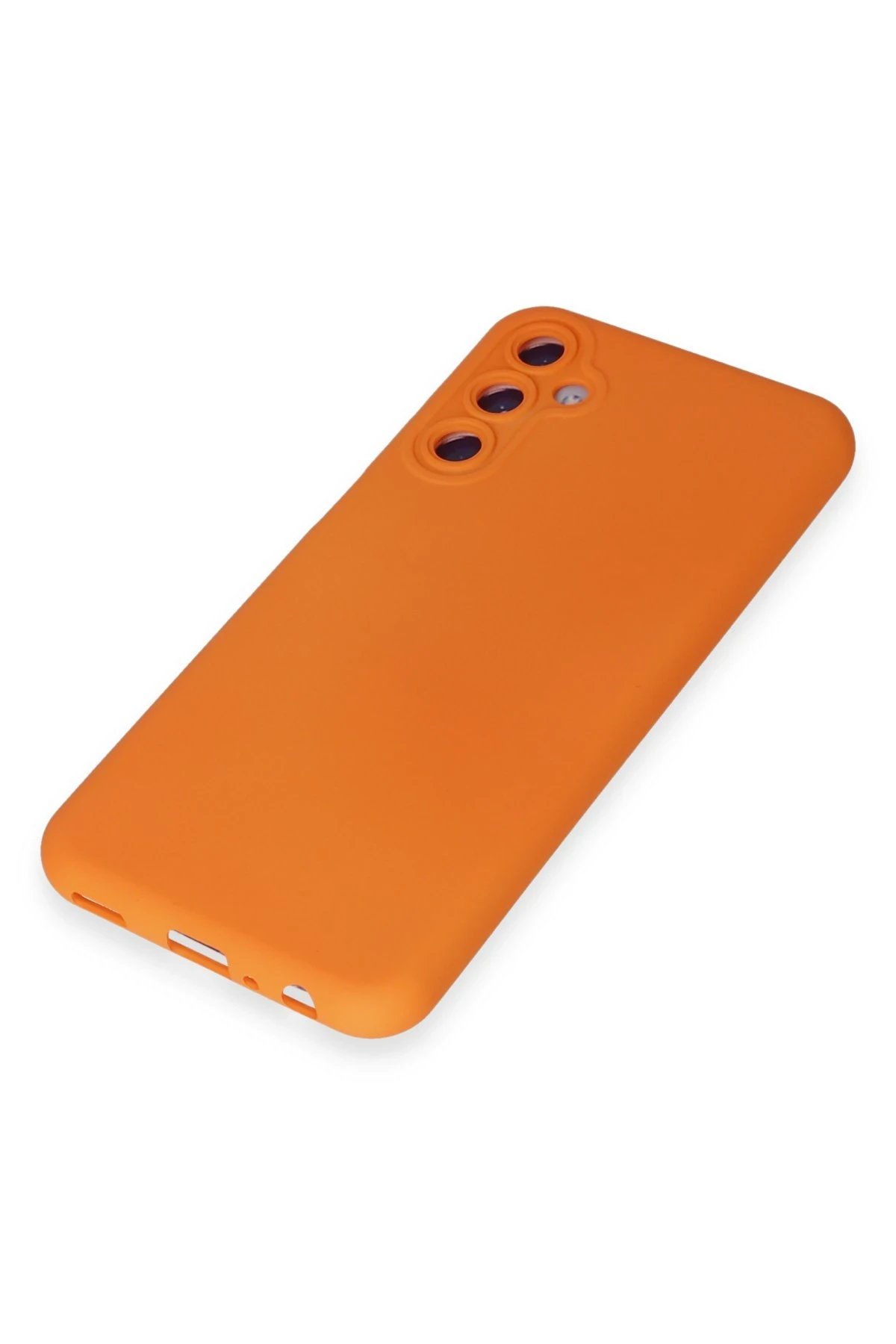 Newface Samsung Galaxy M14 5G Kılıf Nano içi Kadife Silikon - Turuncu