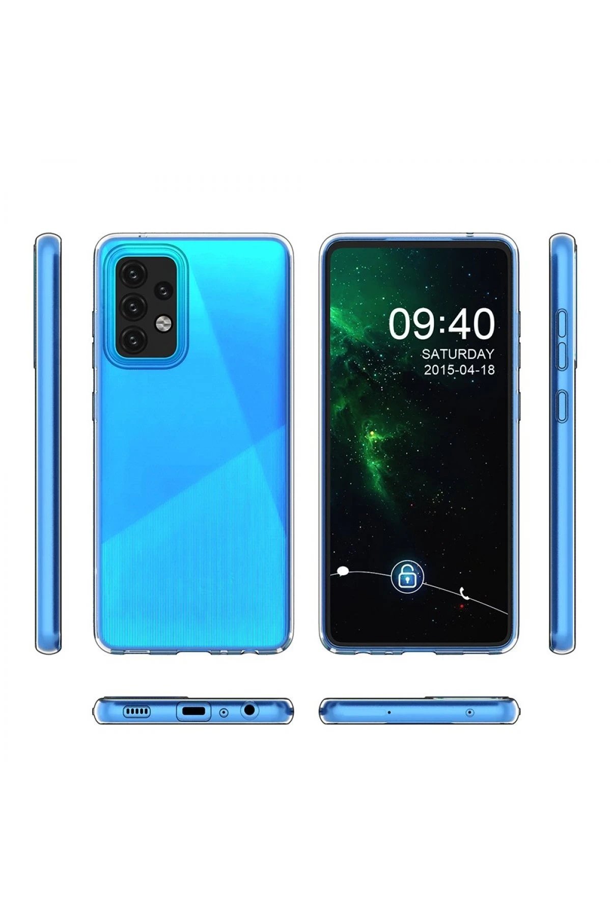 Newface Samsung Galaxy A03S Kılıf Lüx Şeffaf Silikon