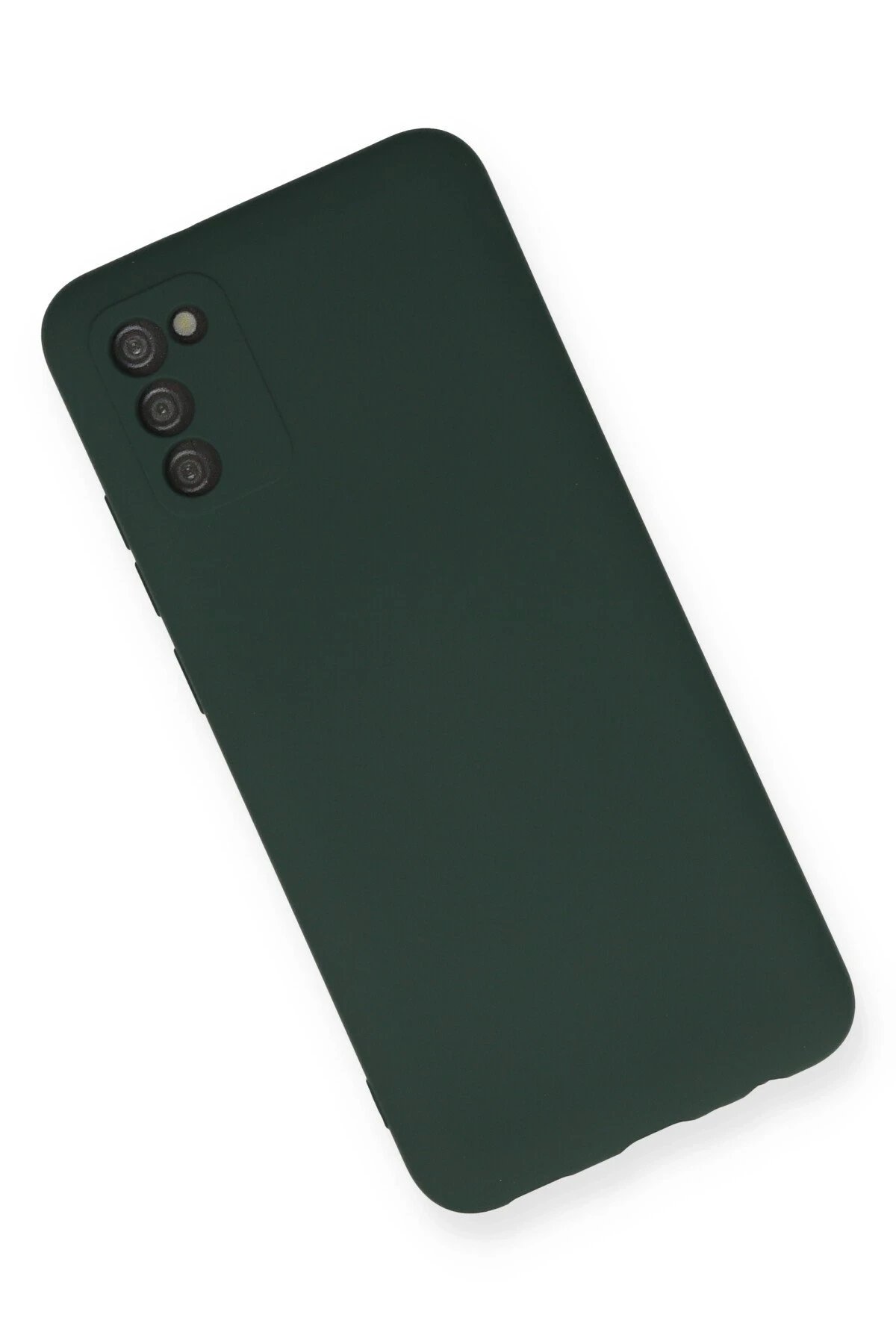 Newface Samsung Galaxy A03S Kılıf Nano içi Kadife Silikon - Koyu Yeşil