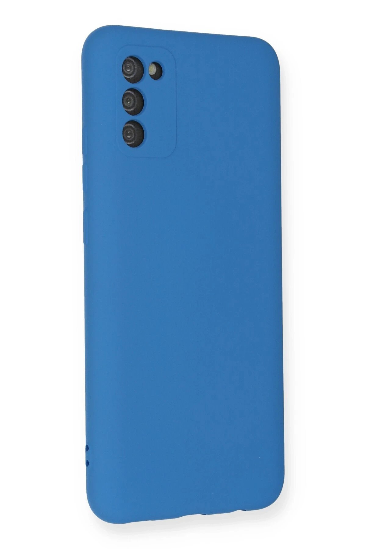 Newface Samsung Galaxy A03S Kılıf Nano içi Kadife Silikon - Mavi