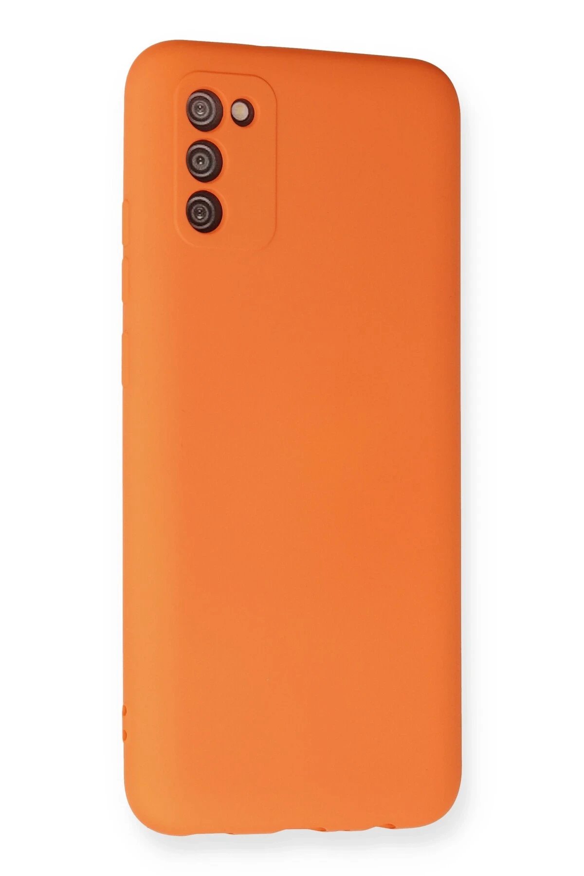 Newface Samsung Galaxy A03S Kılıf Nano içi Kadife Silikon - Turuncu