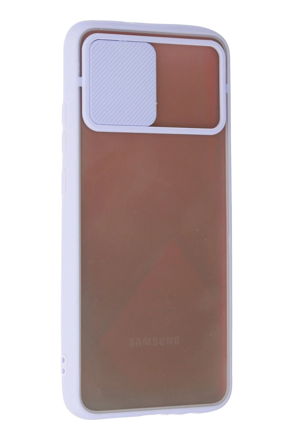 Newface Samsung Galaxy A03S Kılıf Palm Buzlu Kamera Sürgülü Silikon - Lila