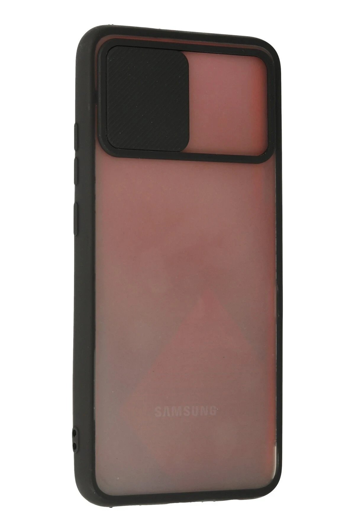 Newface Samsung Galaxy A03S Kılıf Palm Buzlu Kamera Sürgülü Silikon - Siyah