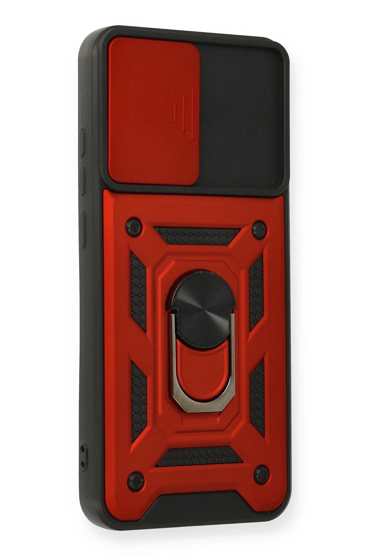 Newface Samsung Galaxy A03S Kılıf Pars Lens Yüzüklü Silikon - Kırmızı