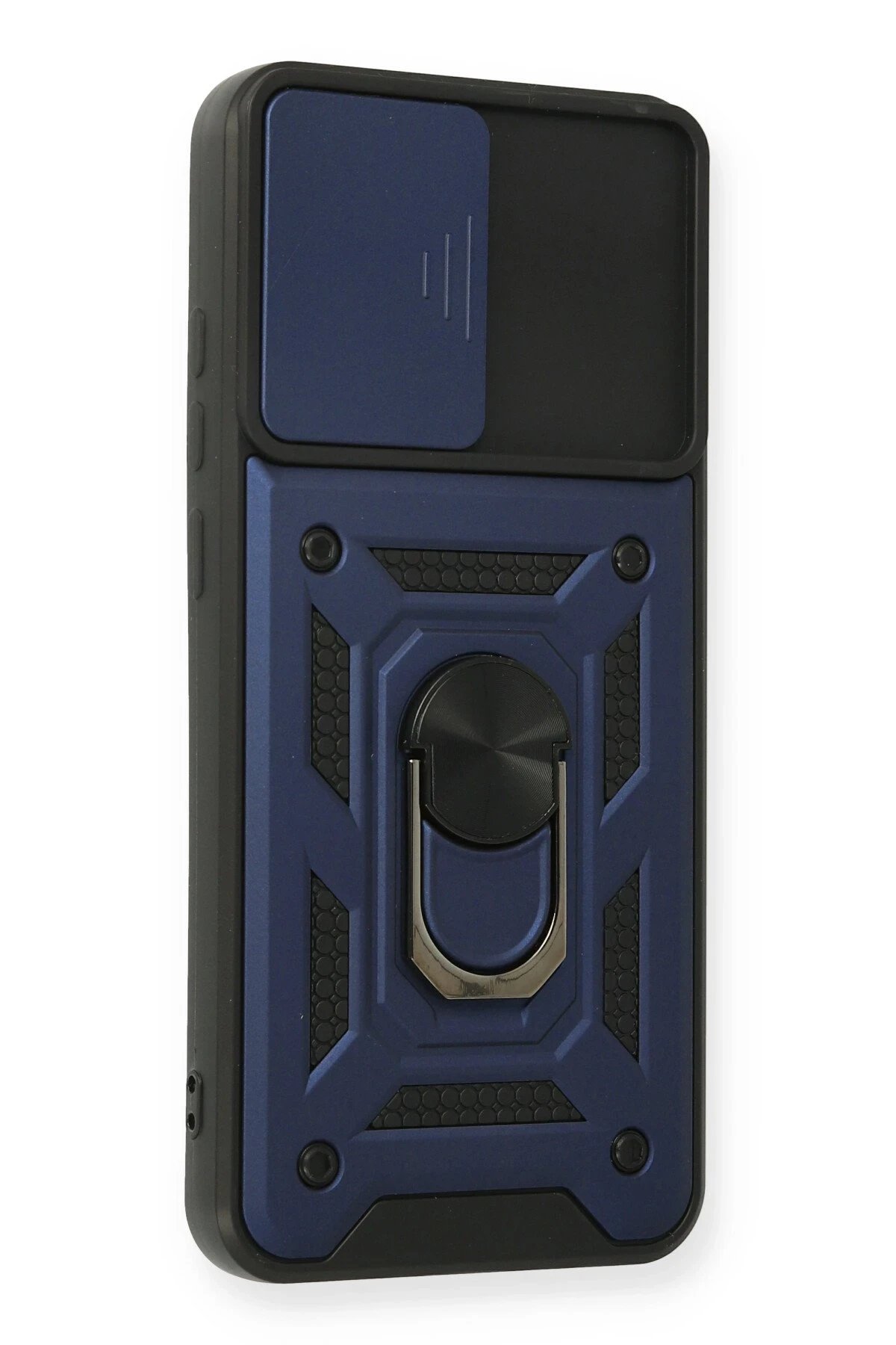 Newface Samsung Galaxy A03S Kılıf Pars Lens Yüzüklü Silikon - Lacivert