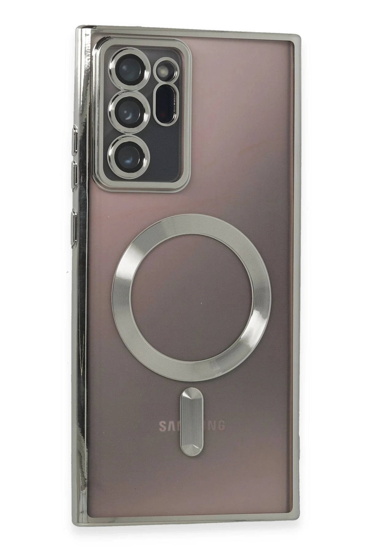 Newface Samsung Galaxy Note 20 Ultra Kılıf Kross Magneticsafe Kapak - Gümüş