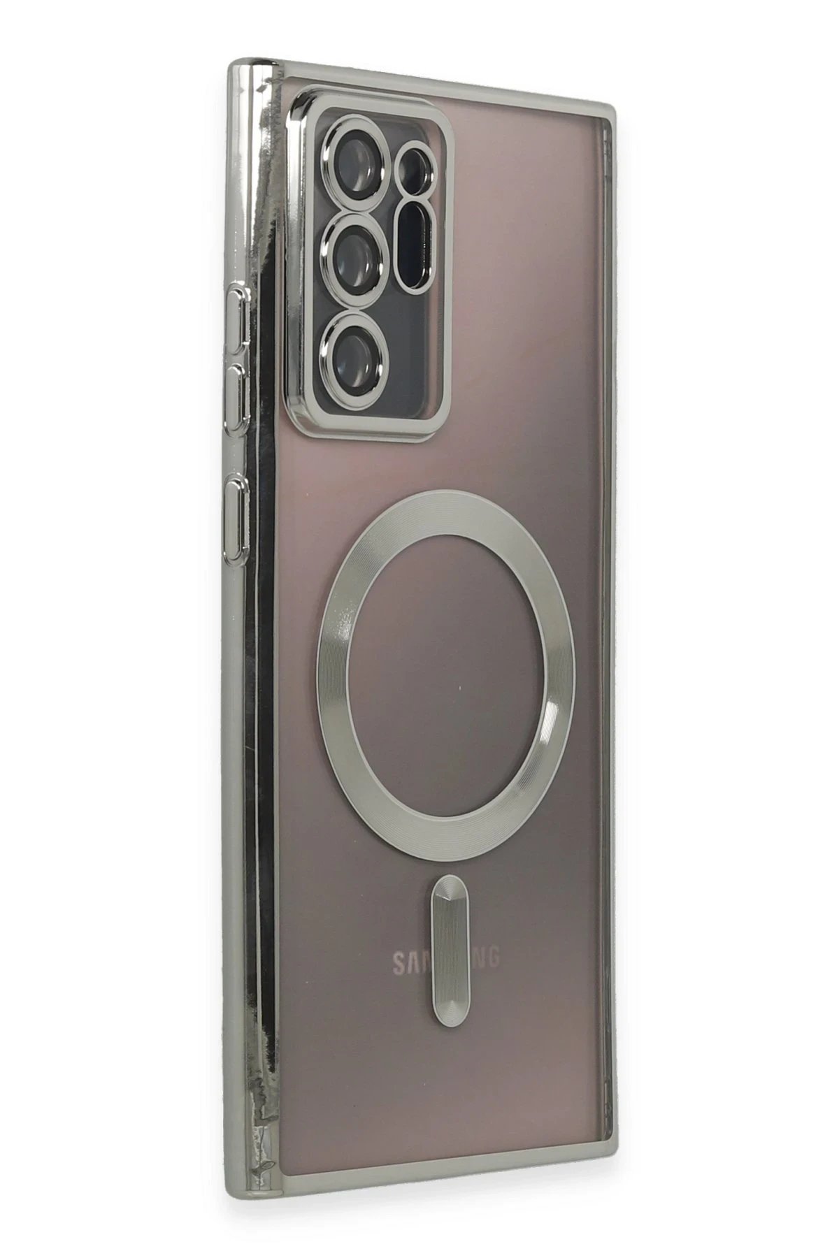 Newface Samsung Galaxy Note 20 Ultra Kılıf Kross Magneticsafe Kapak - Gümüş